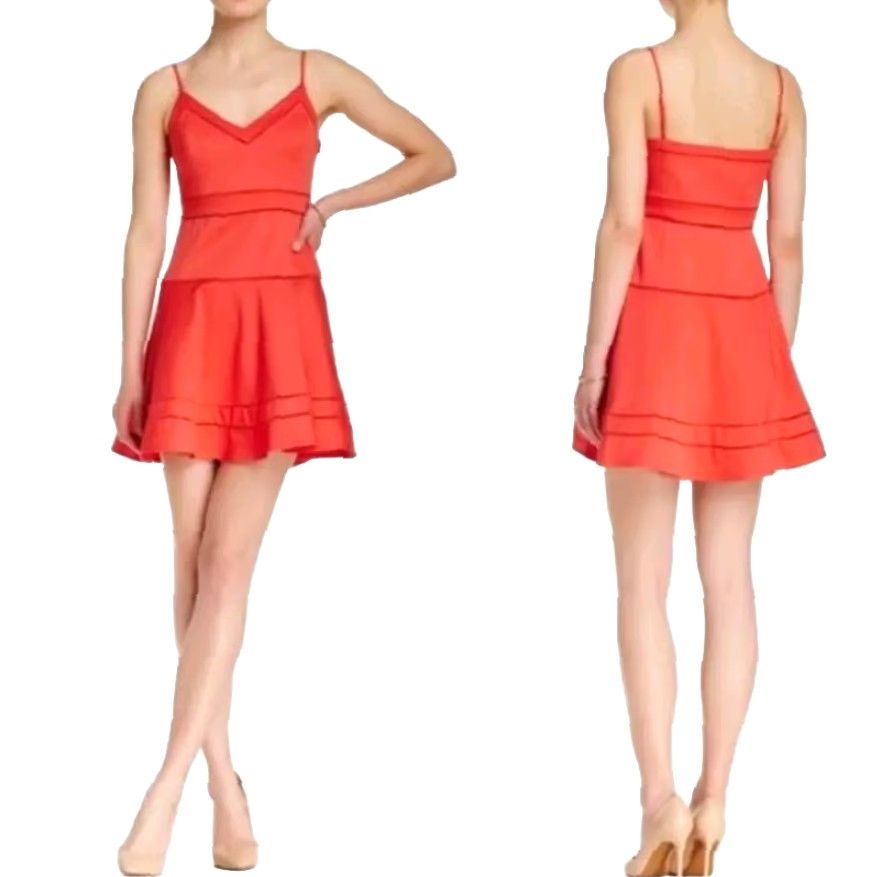 Parker Parker Dress Womens Red Coral Gunther Fit & Flare Mini Dress-Size M Size M / US 6-8 / IT 42-44 - 2 Thumbnail
