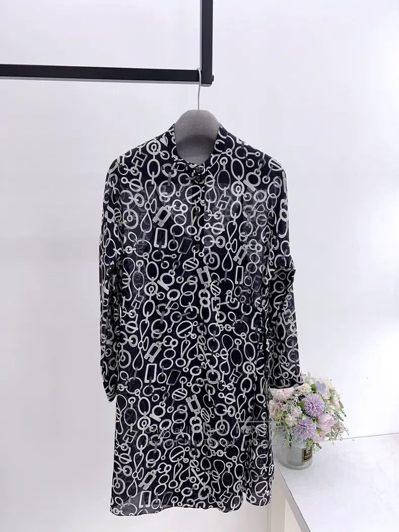Hermes Hermes Black and White Silk Dress Size XS / US 0-2 / IT 36-38 - 1 Thumbnail