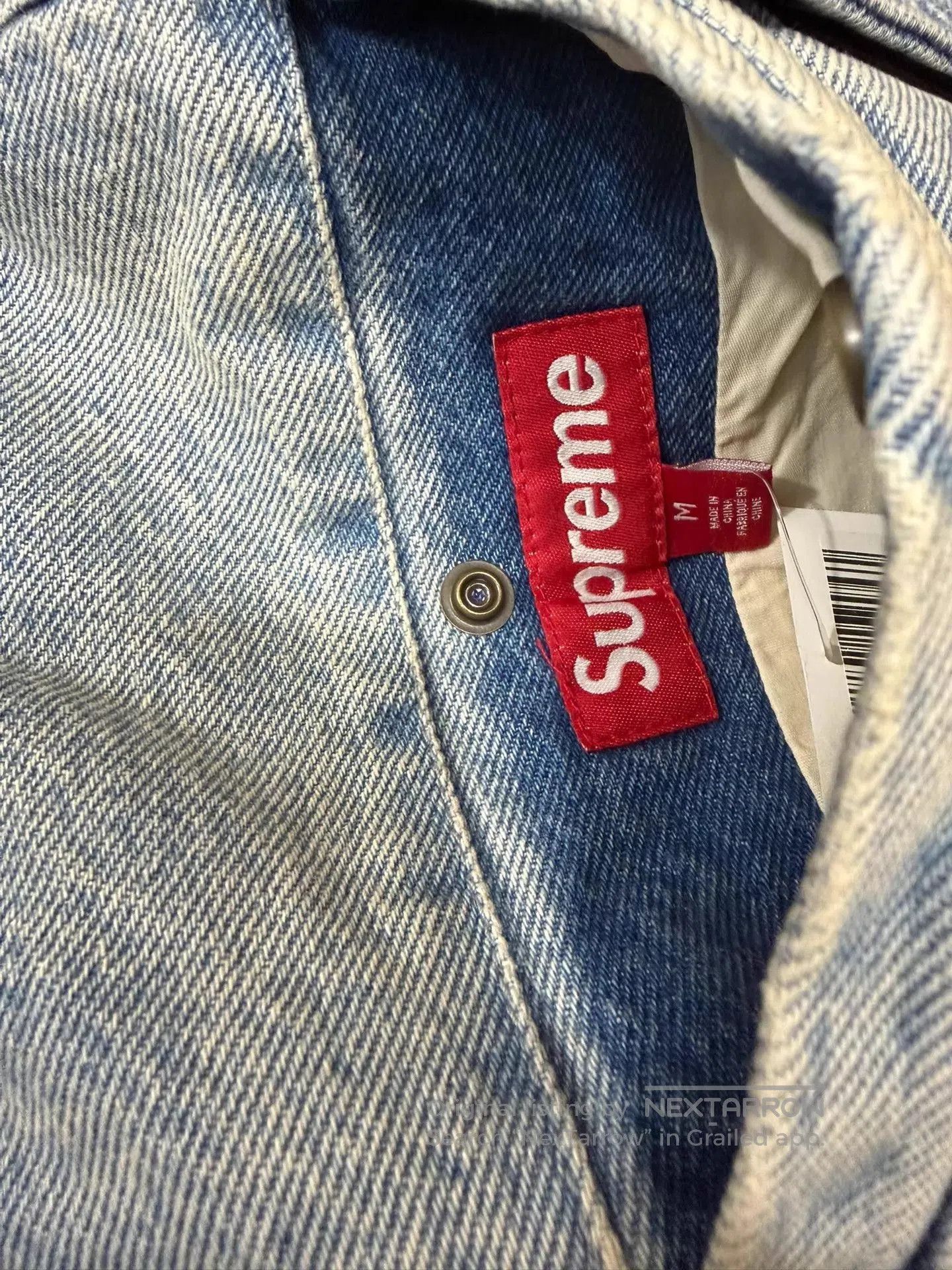 Supreme Blue Denim Jacket with Faux Fur Hood - Size M. Size US M / EU 48-50 / 2 - 5 Thumbnail