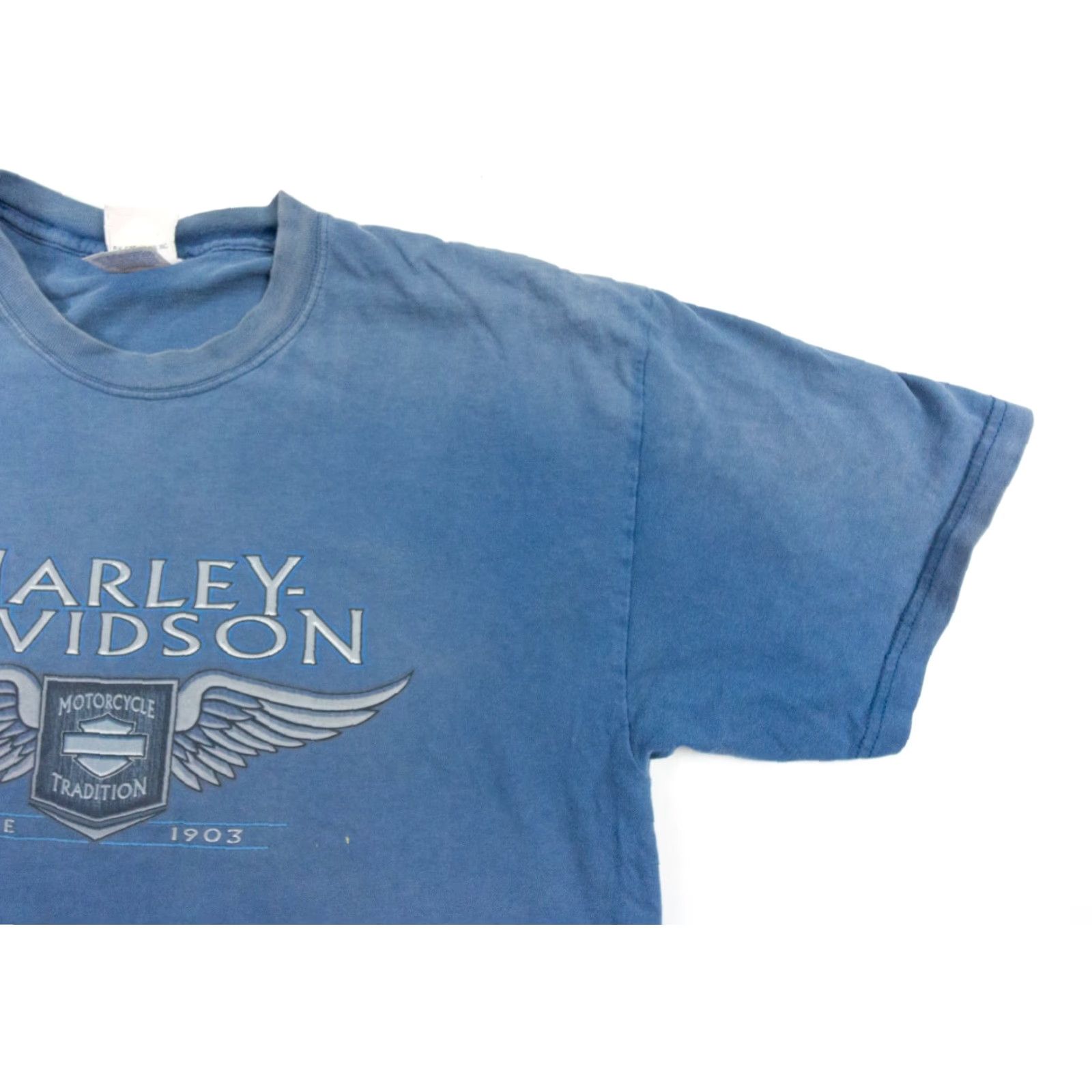 Harley Davidson VINTAGE Harley-Davidson Motorcycle Graphic Shirt Men XL Blue Short Sleeve Tee Size US XL / EU 56 / 4 - 6 Thumbnail