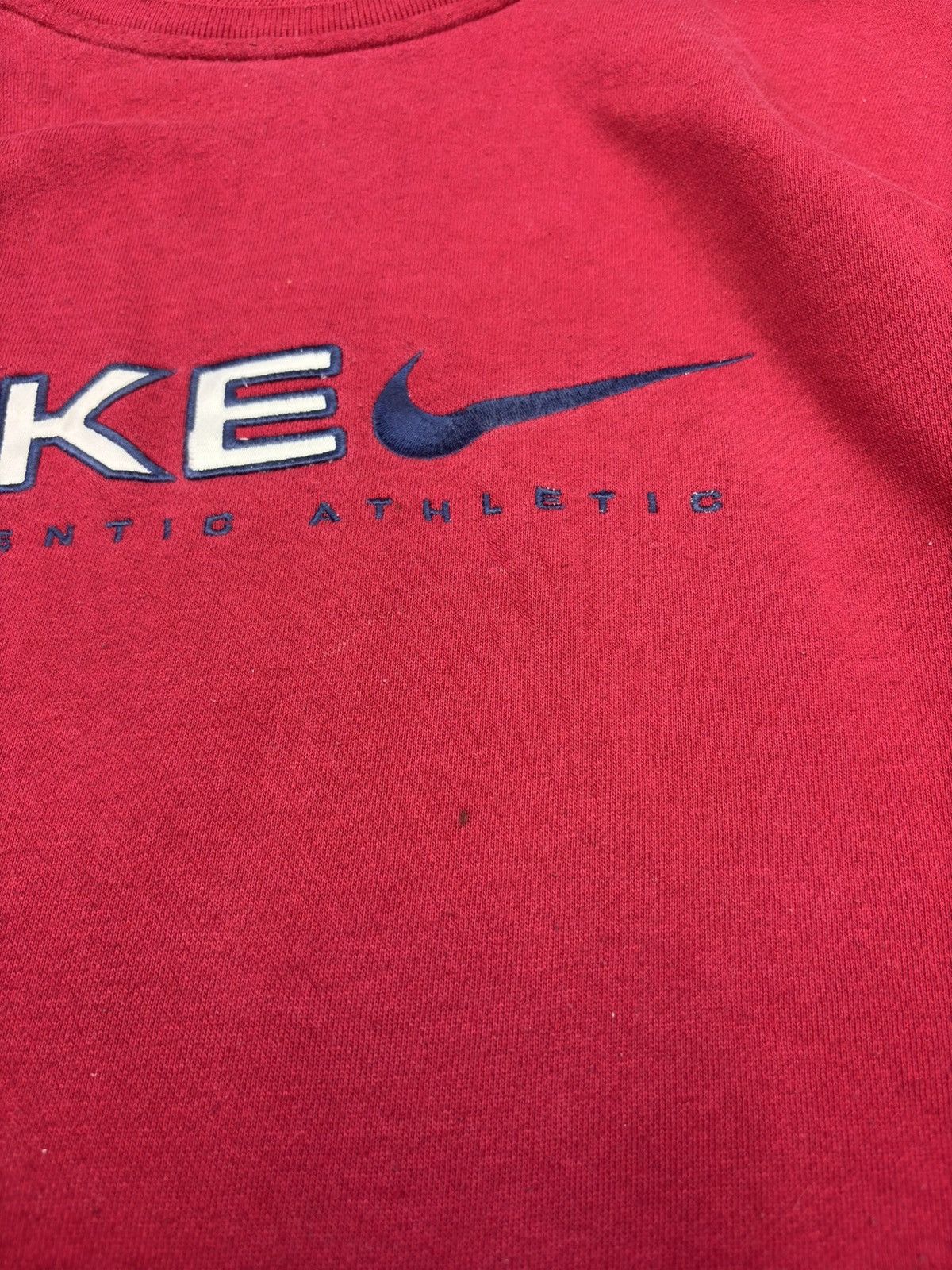 Nike 90s Red Nike Big Swoosh Logo Sweatshirt XL Rap Skatebaord Size US XL / EU 56 / 4 - 3 Thumbnail
