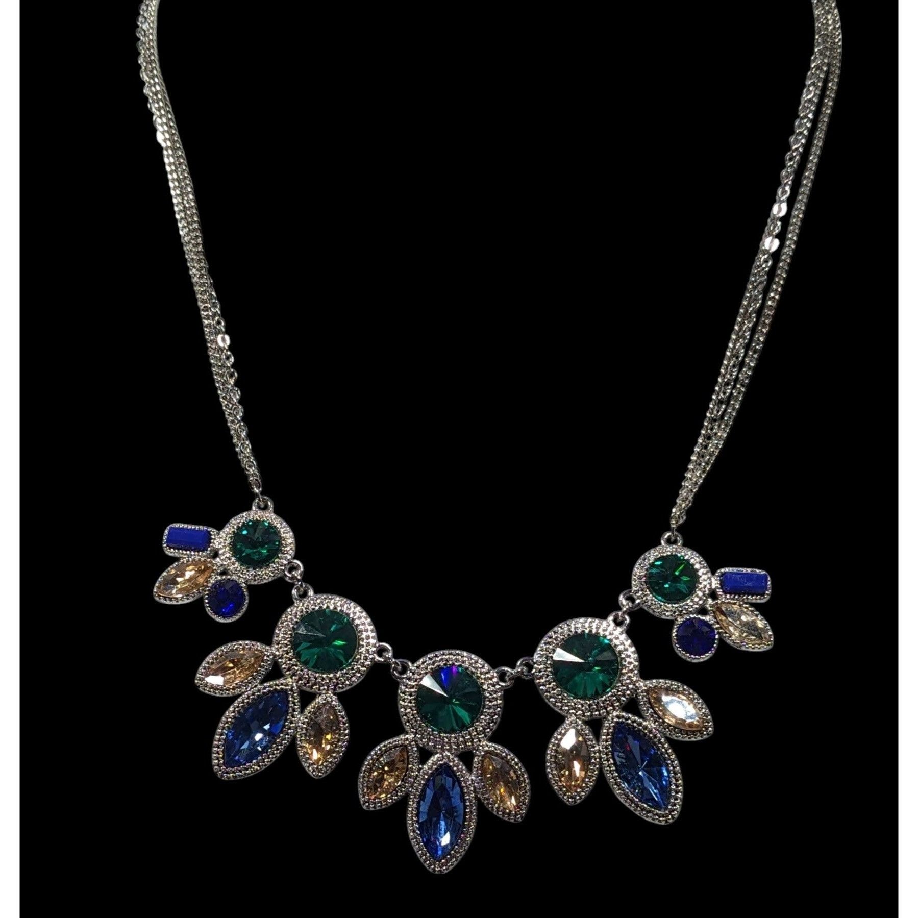 Other Elegant Jewel Tone Mermaidcore Gemmed Statement Necklace Size ONE SIZE - 2 Thumbnail