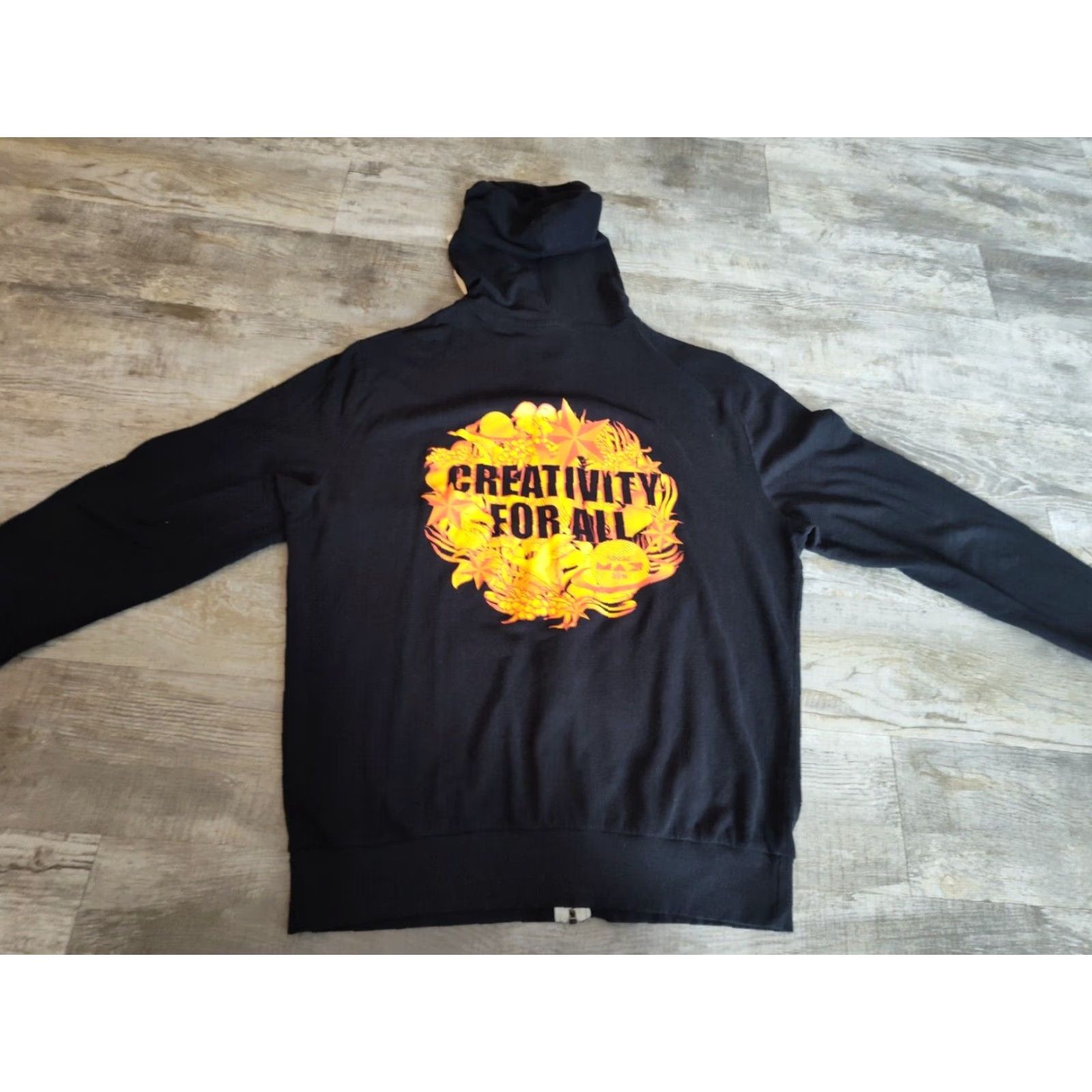 Marine Layer MARINE LAYER Men's Hoodie Sz L Black Full Zip Long Sleeve "Creativity For All" Sports Gym Size US L / EU 52-54 / 3 - 2 Thumbnail