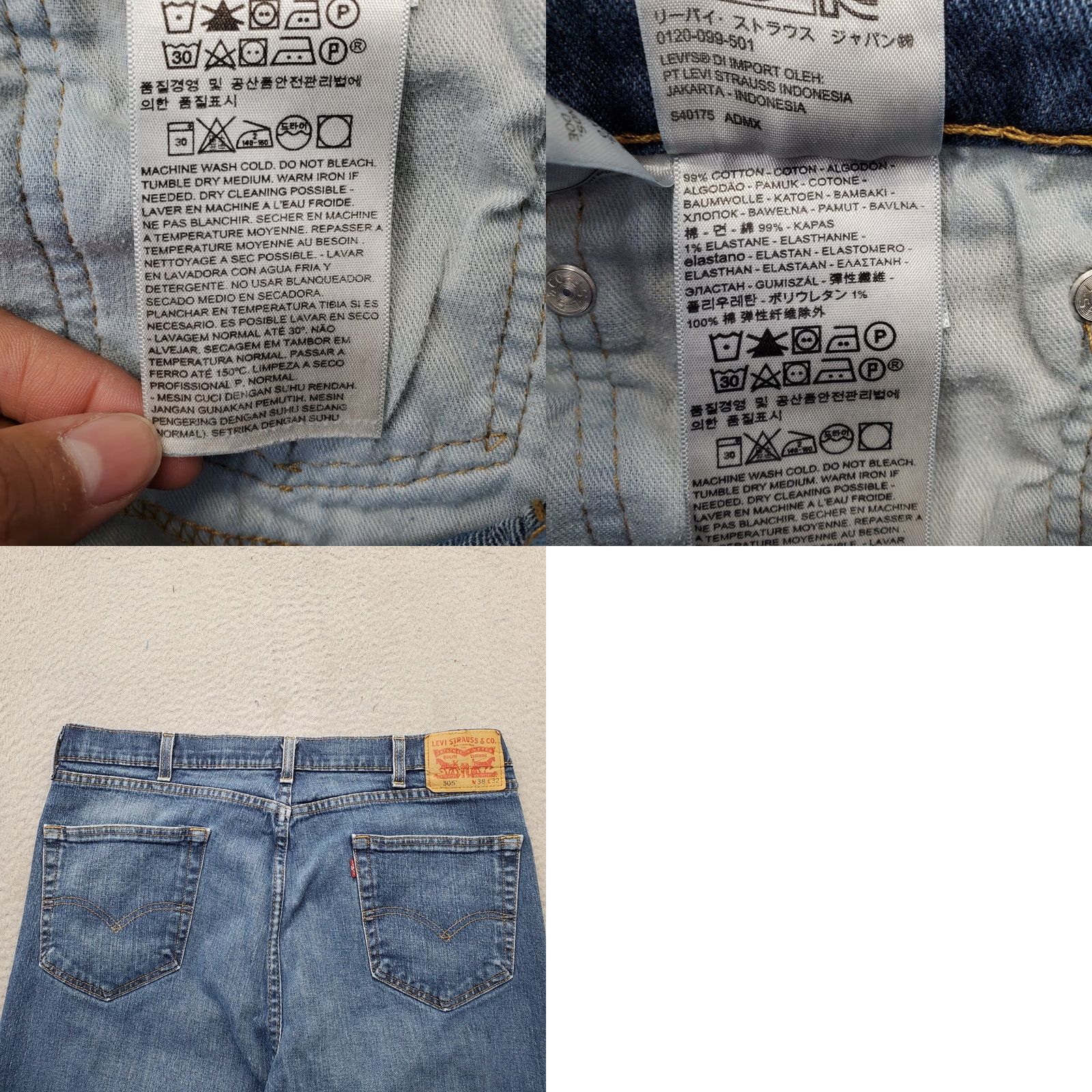 Levi's Levi's 505 Straight Leg Jeans Mens 38x32 Blue Denim Red Tab 5-Pocket Vintage: No Size US 38 / EU 54 - 8 Thumbnail