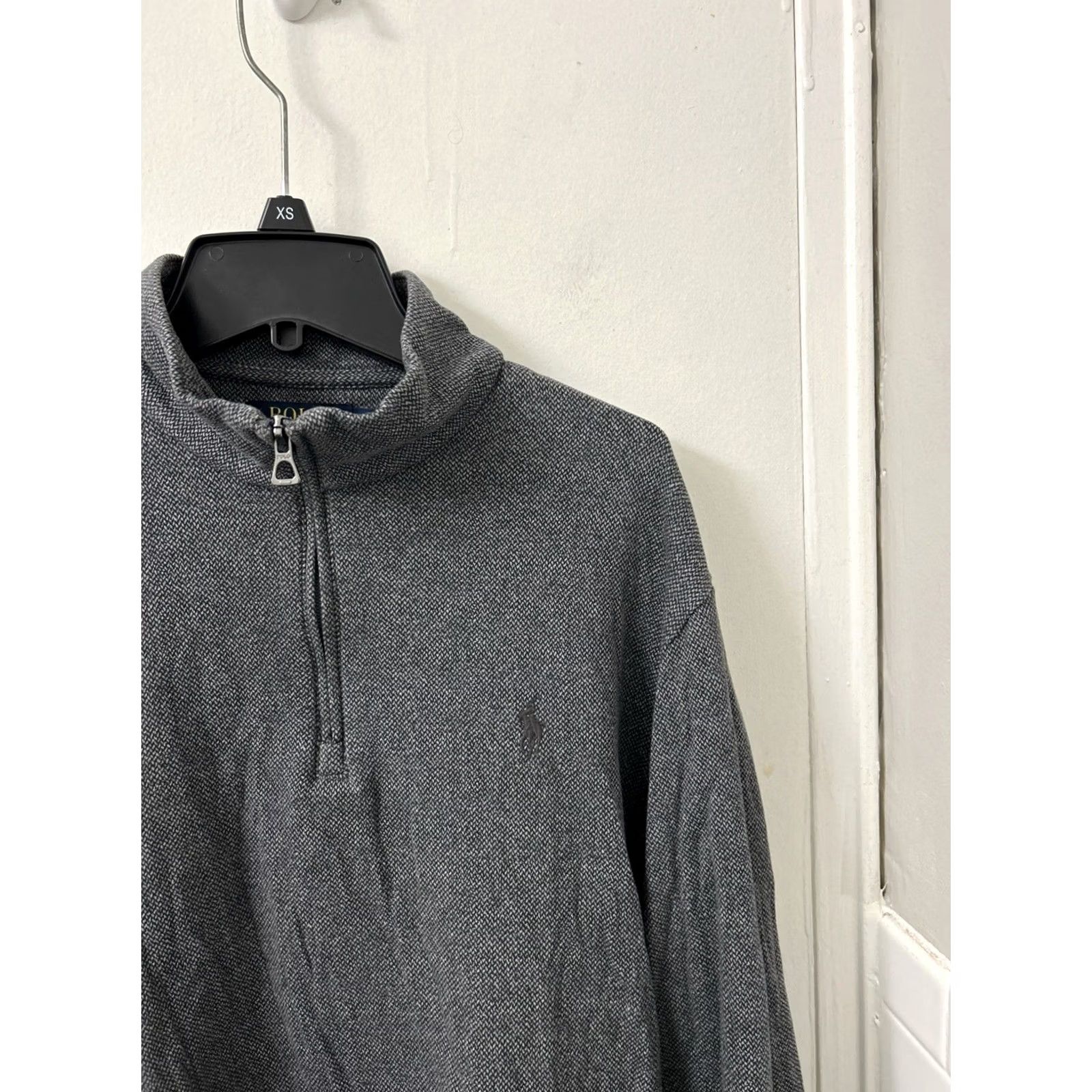Polo Ralph Lauren Polo Ralph Lauren Sweater 1/4 Zip Mens M Gray Herringbone Knit Pullover L/S Size US M / EU 48-50 / 2 - 4 Thumbnail