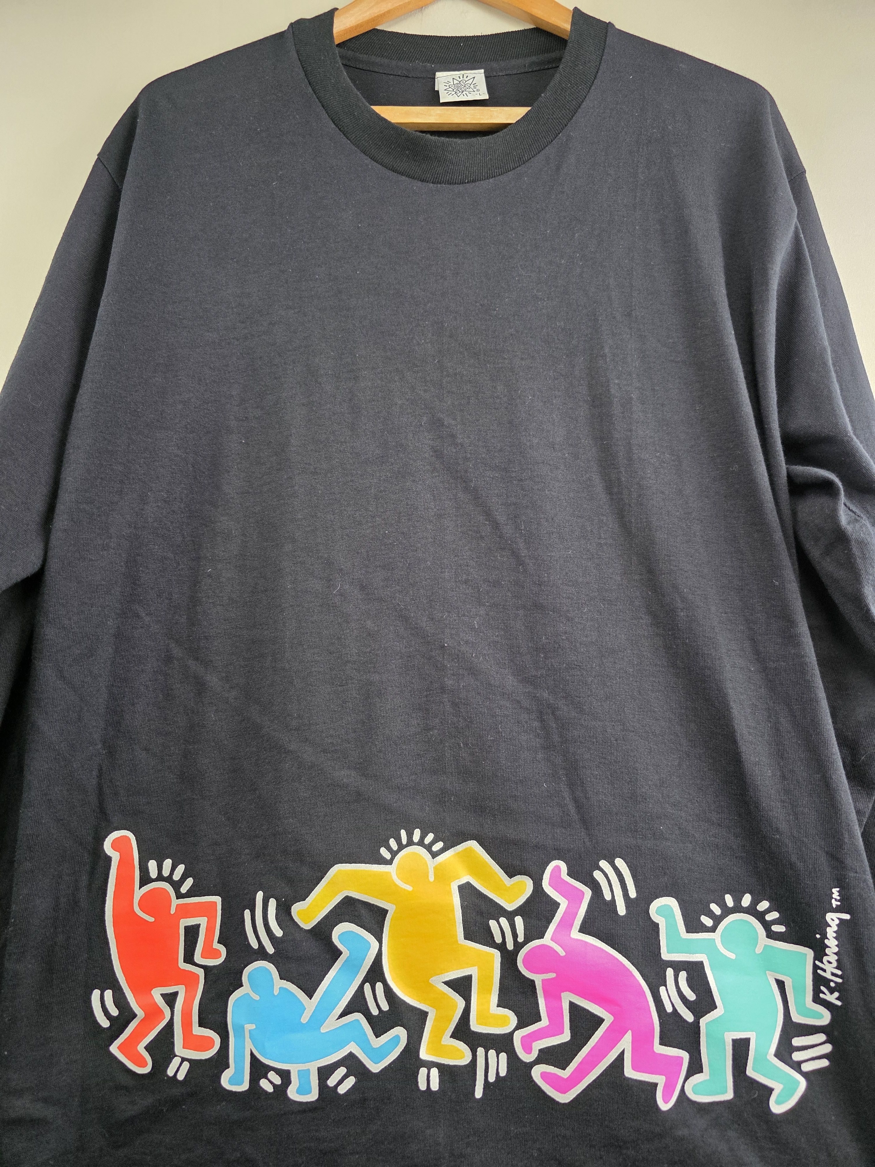 Keith Haring × Vintage 80s Keith Haring Pop Shop Long-sleeved Art tee L 21" 30" Size US L / EU 52-54 / 3 - 2 Thumbnail