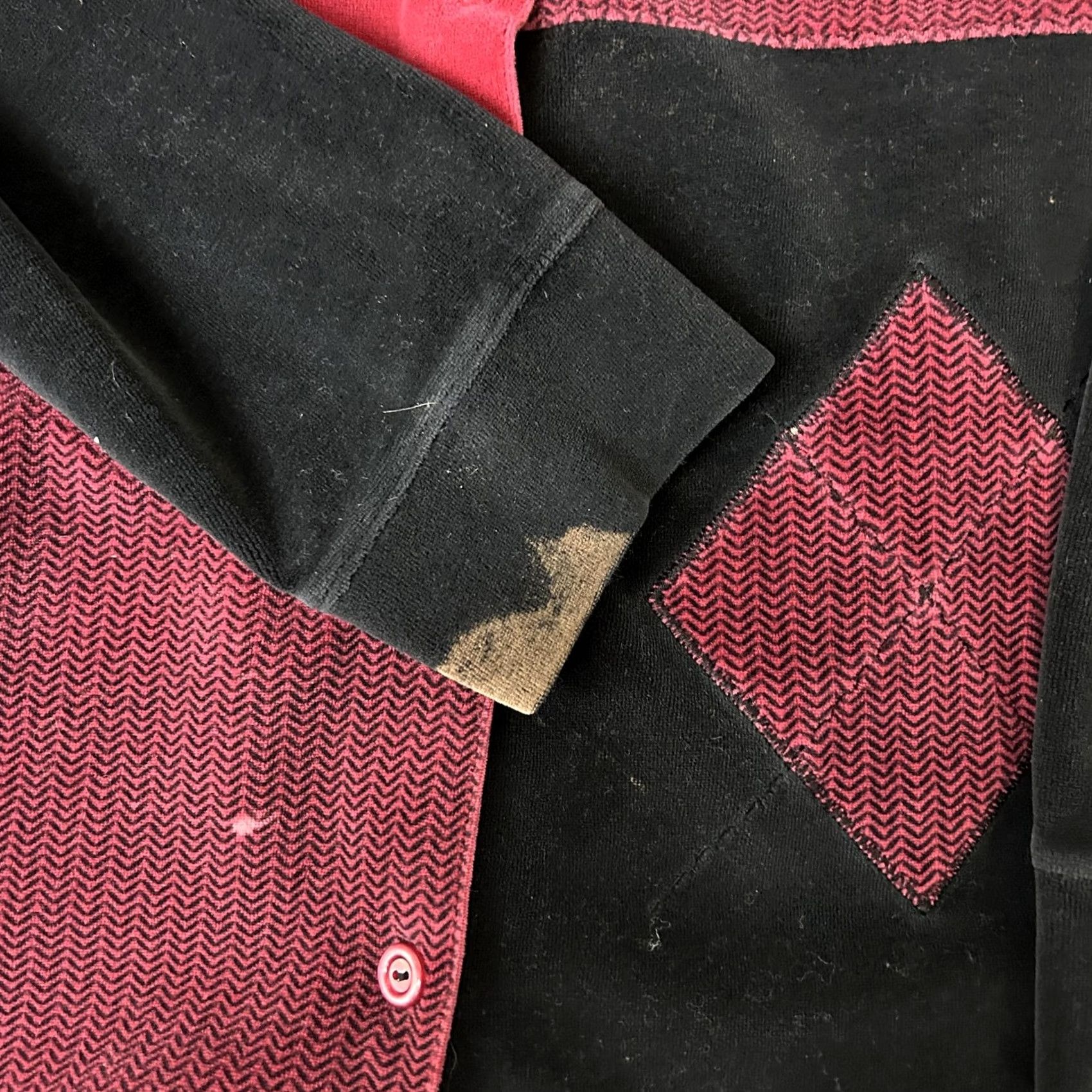 Vintage Erika Collection Shirt Womens Small Black Red Patchwork Argyle Button Front Size S / US 4 / IT 40 - 4 Thumbnail