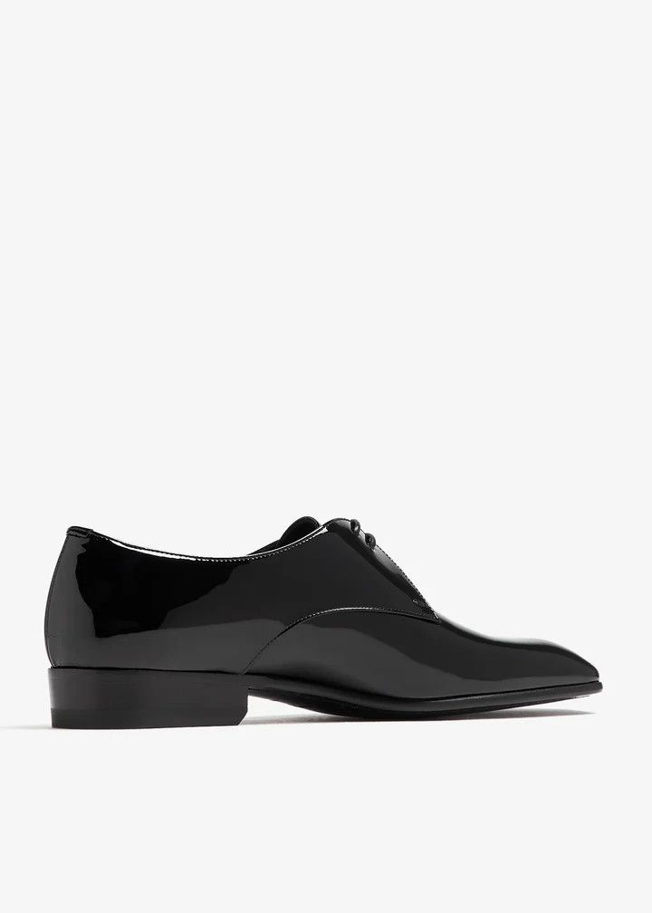 Saint Laurent Paris oc11z1225 800443 Gabriel Derbies Shoes in Patent Leather Size US 9 / IT 39 - 3 Thumbnail