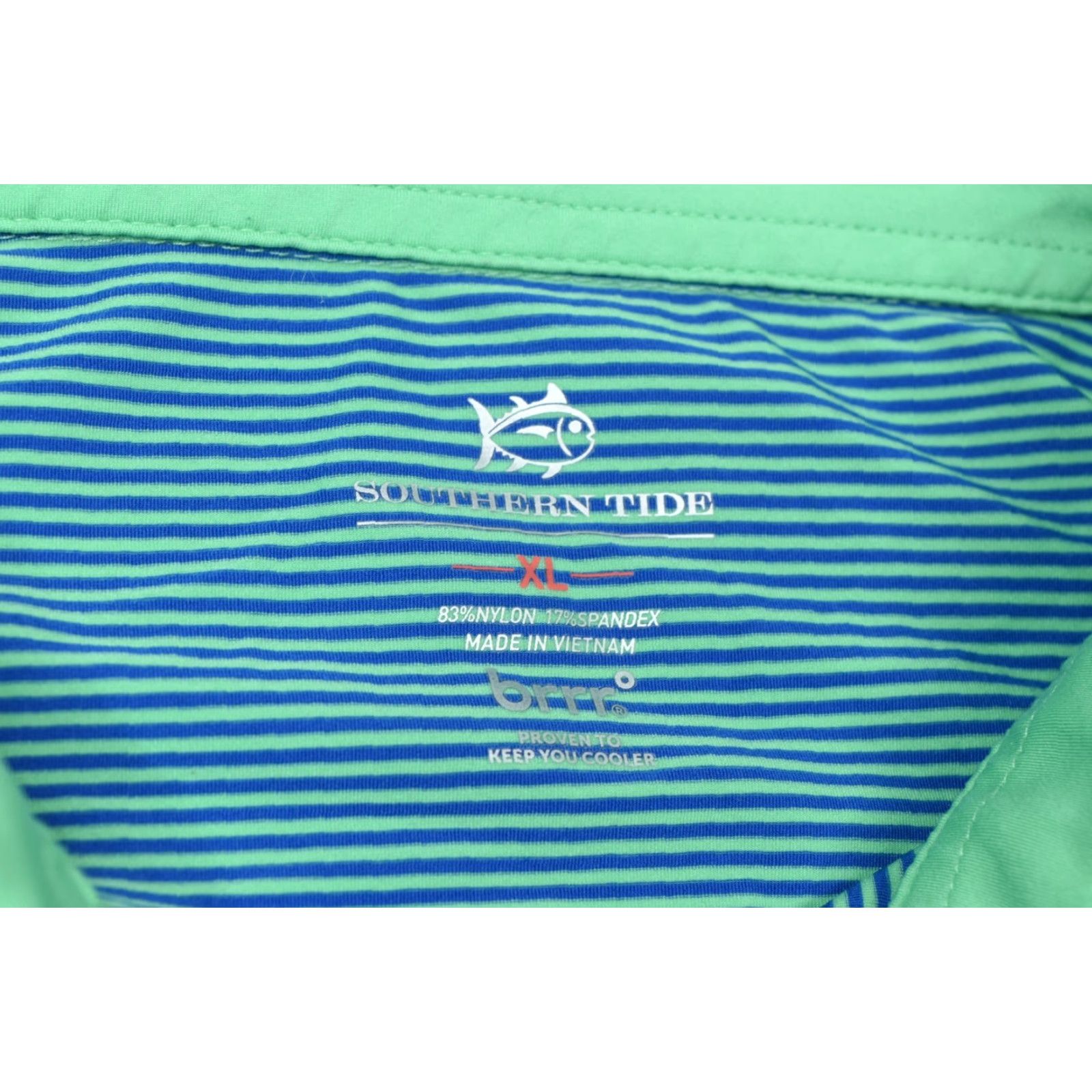 Southern Tide Southern Tide Polo Shirt XL Blue Striped Short Sleeve Stretch Logo Vintage: No Size US XL / EU 56 / 4 - 7 Thumbnail