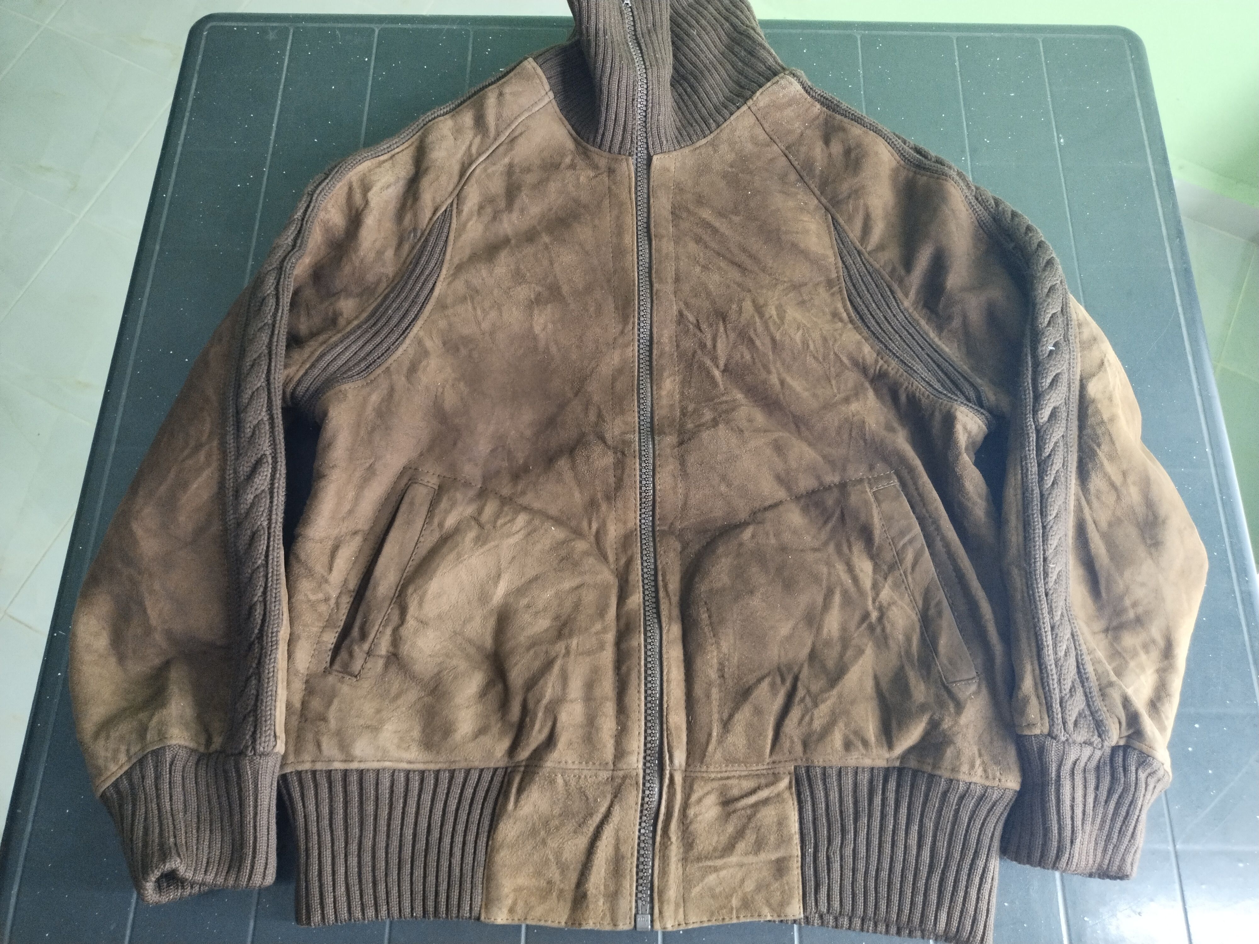 Leather Vtg Suntuso Canon Natural Leather Knit Fashion Spain Jacket Size US M / EU 48-50 / 2 - 16 Thumbnail