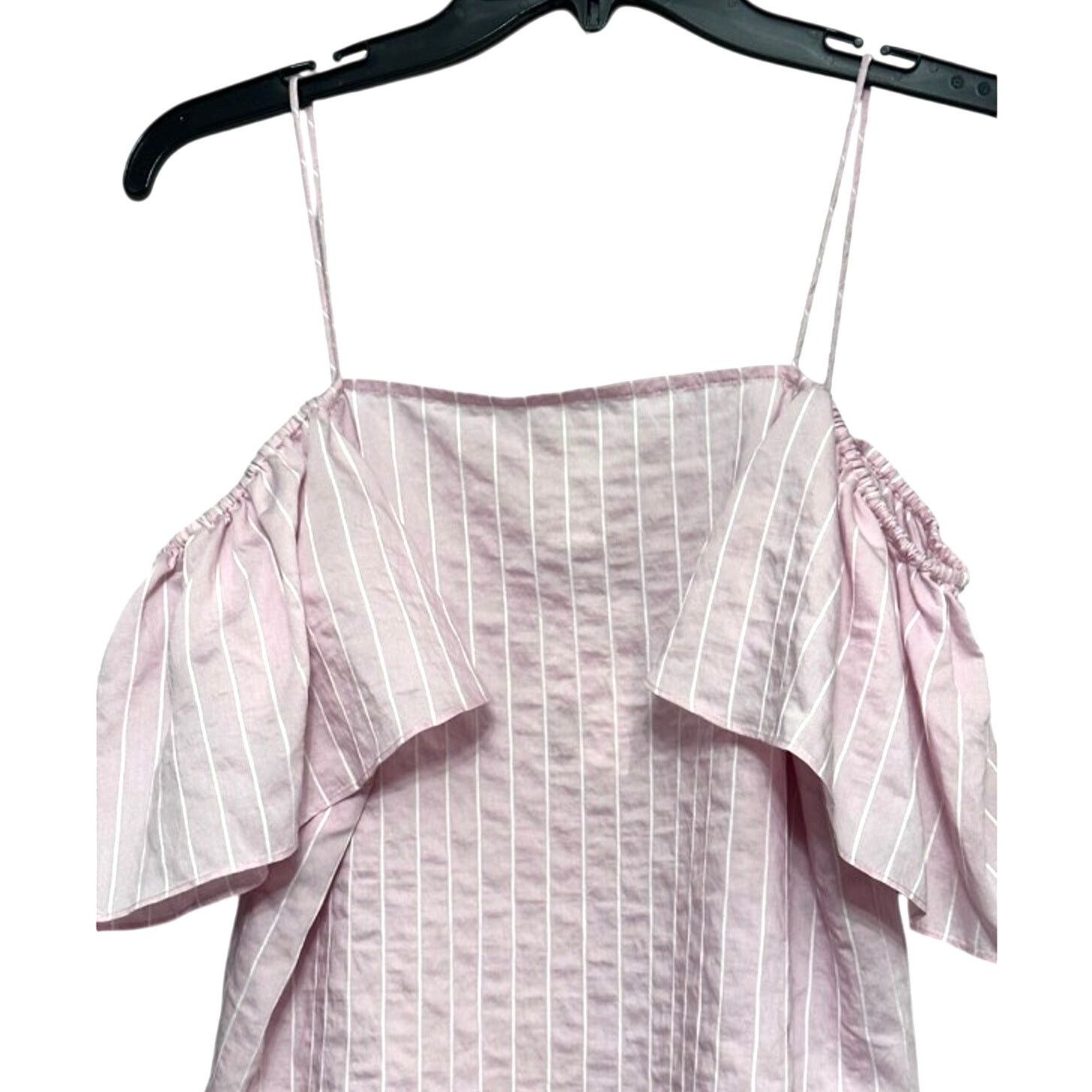 H&M H&M Blouse Flutter Sleeve Spaghetti Strap White Pink W 2 NWT Size XS / US 0-2 / IT 36-38 - 4 Thumbnail