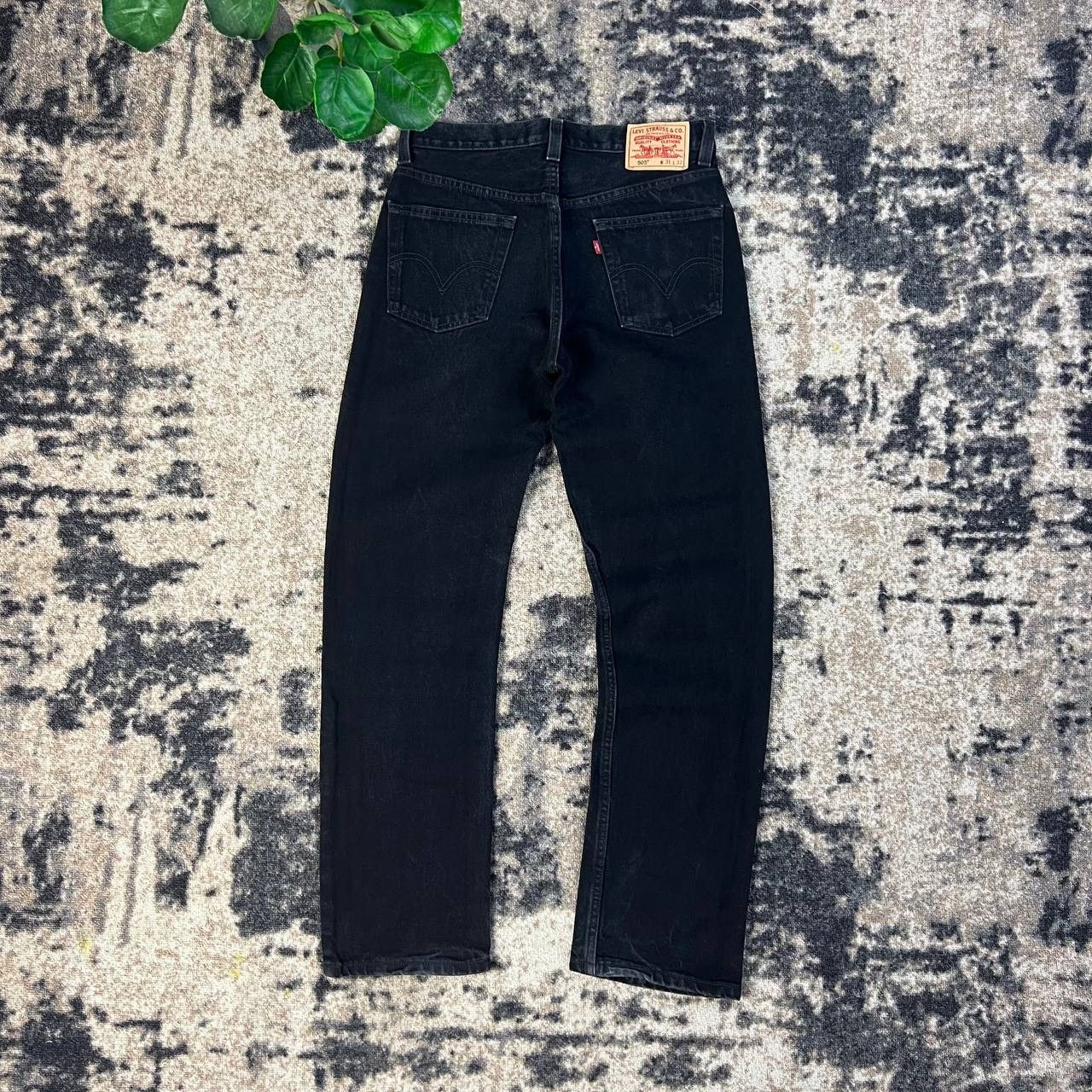 Levi's 505 Levis Vintage Y2K Regural Fit Black Denim Jeans Size US 31 - 1 Thumbnail