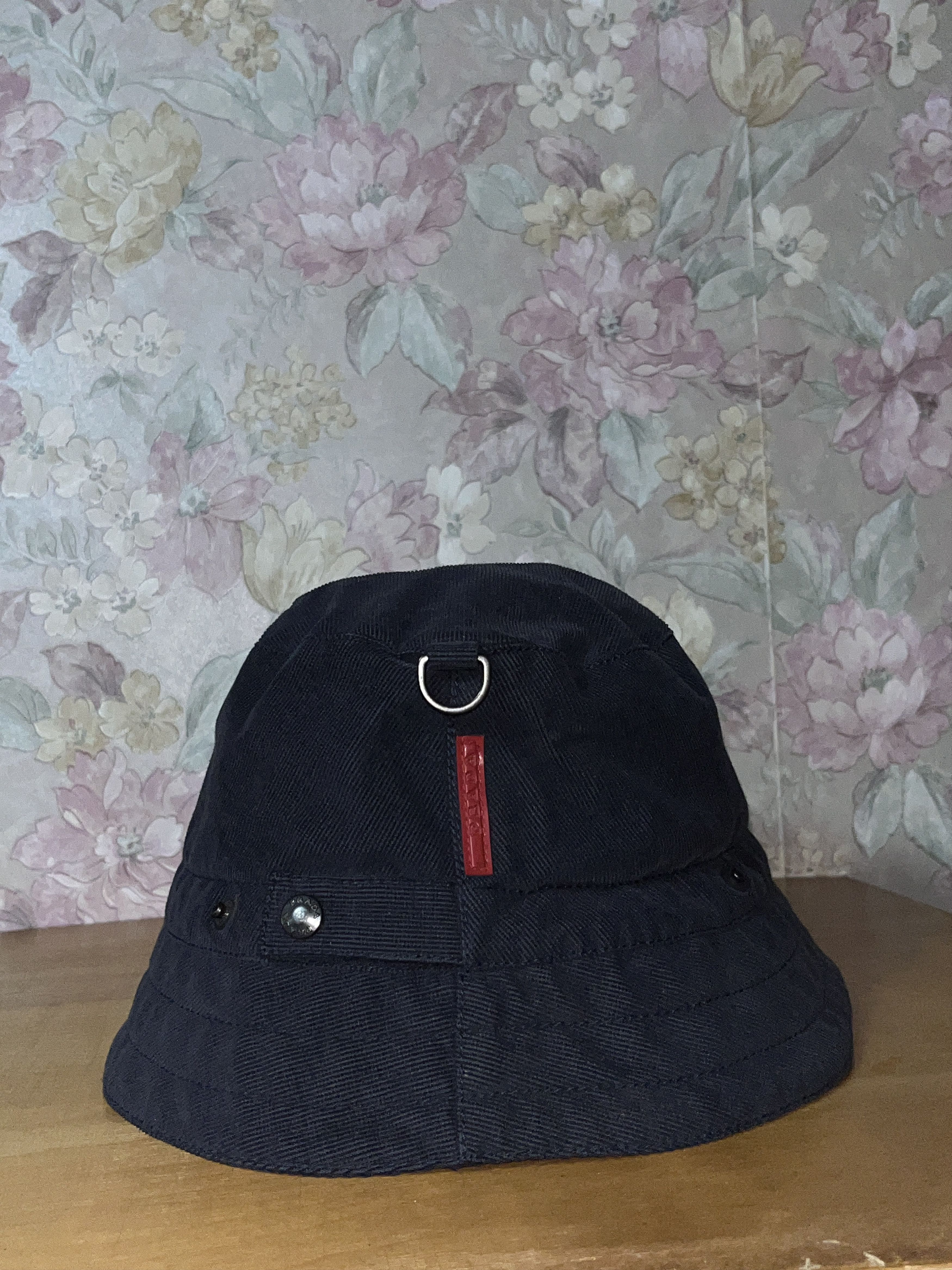 Prada Rare Prada Sport Linea Rossa Corduroy Red Tab Bucket Hat Cap Size ONE SIZE - 9 Thumbnail