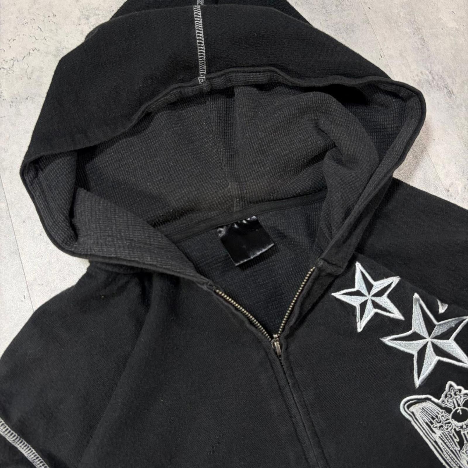 Other Y2L Black Label Grunge Thermal Lined Gothic Zip Up Hoodie Size US L / EU 52-54 / 3 - 6 Thumbnail