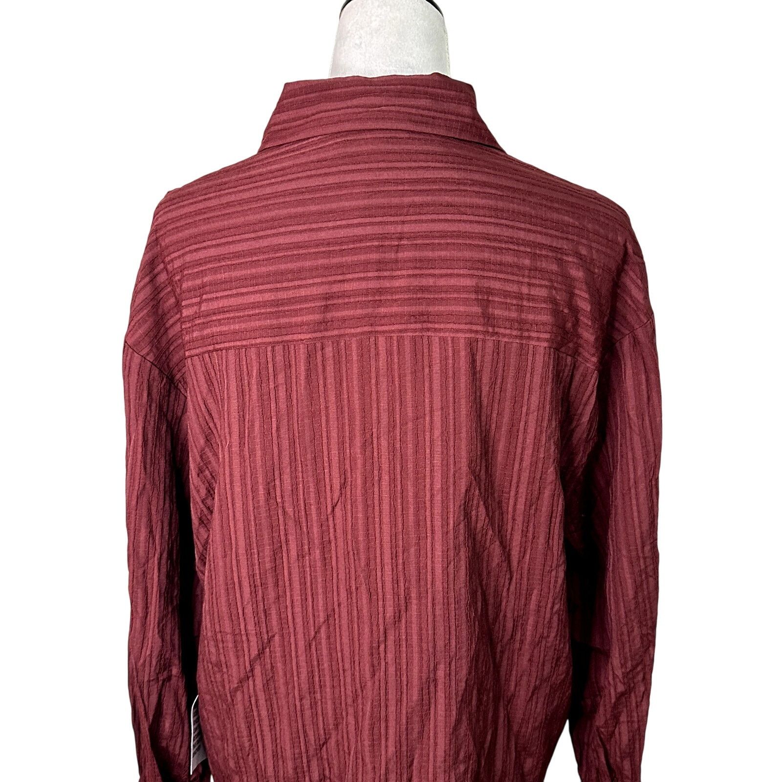 Topshop Topshop Striped Blouse Long Sleeves Burgundy Women's 4 NWT Size S / US 4 / IT 40 - 6 Thumbnail