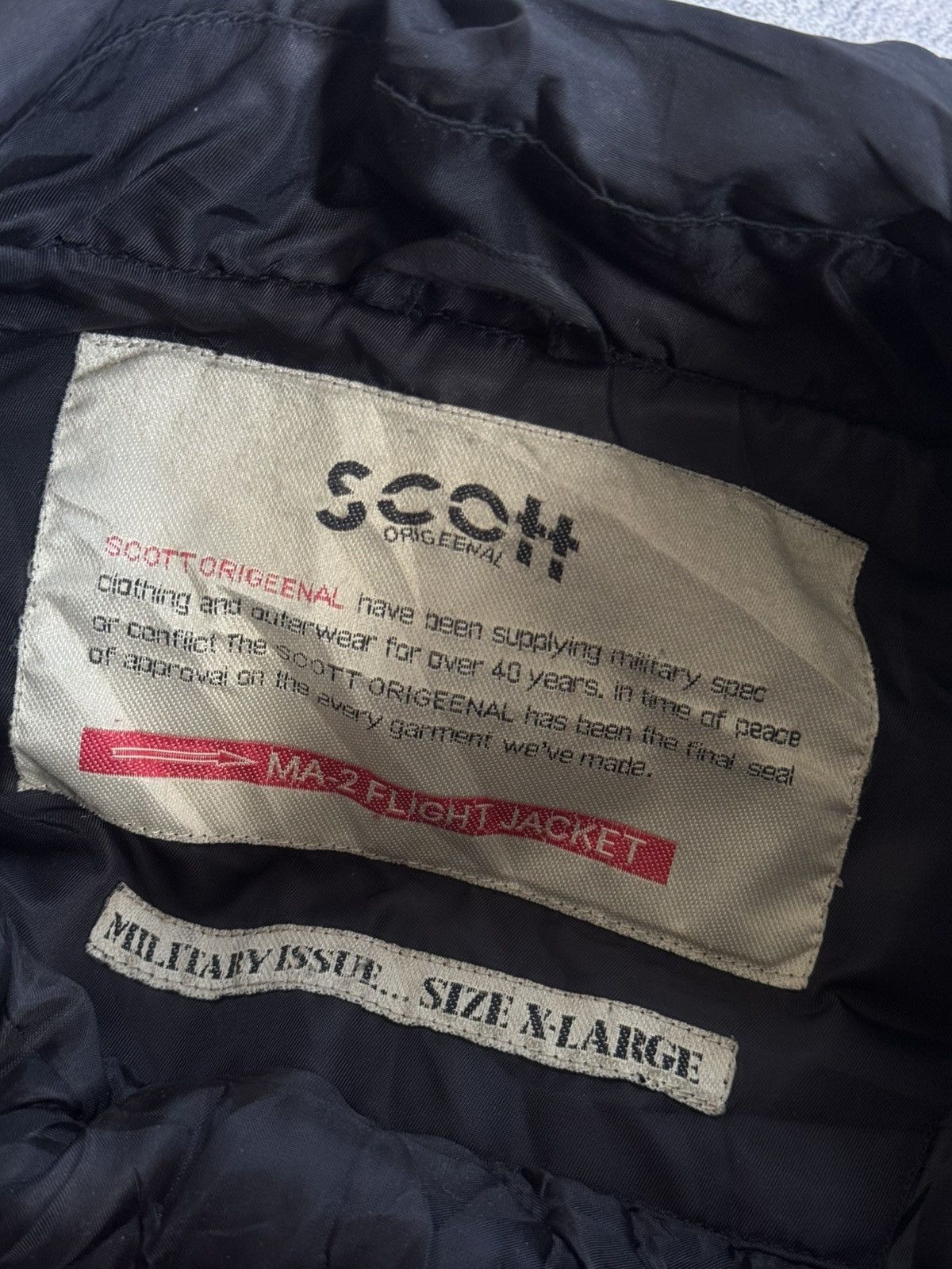 Schott Scott XL/size MA-2 M2 Military Flight pilot bomber jacket Size US XL / EU 56 / 4 - 8 Thumbnail