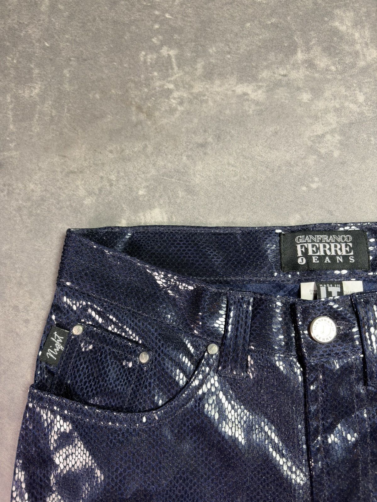 Gianfranco Ferre DSWT Blue Glitter Loose Light Trousers Pants 27 Rare Size 27" / US 4 / IT 40 - 8 Thumbnail