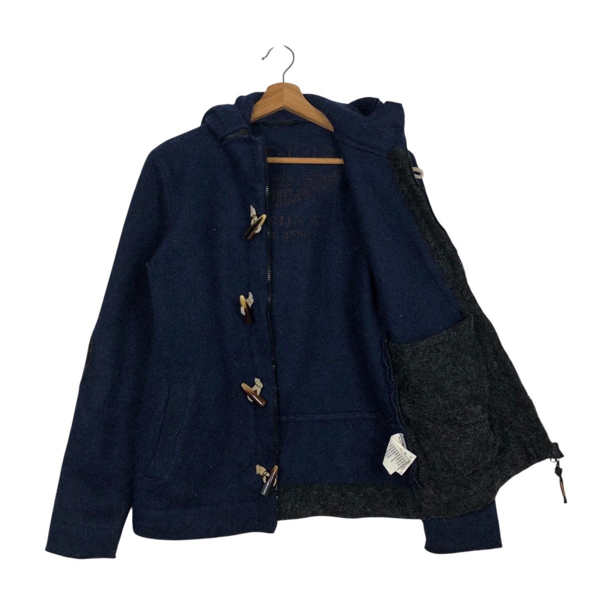 Blue Blue Japan 📌Vintage Wool Jacket Heart Peace & Love Indigo Biker Style Size US M / EU 48-50 / 2 - 14 Thumbnail