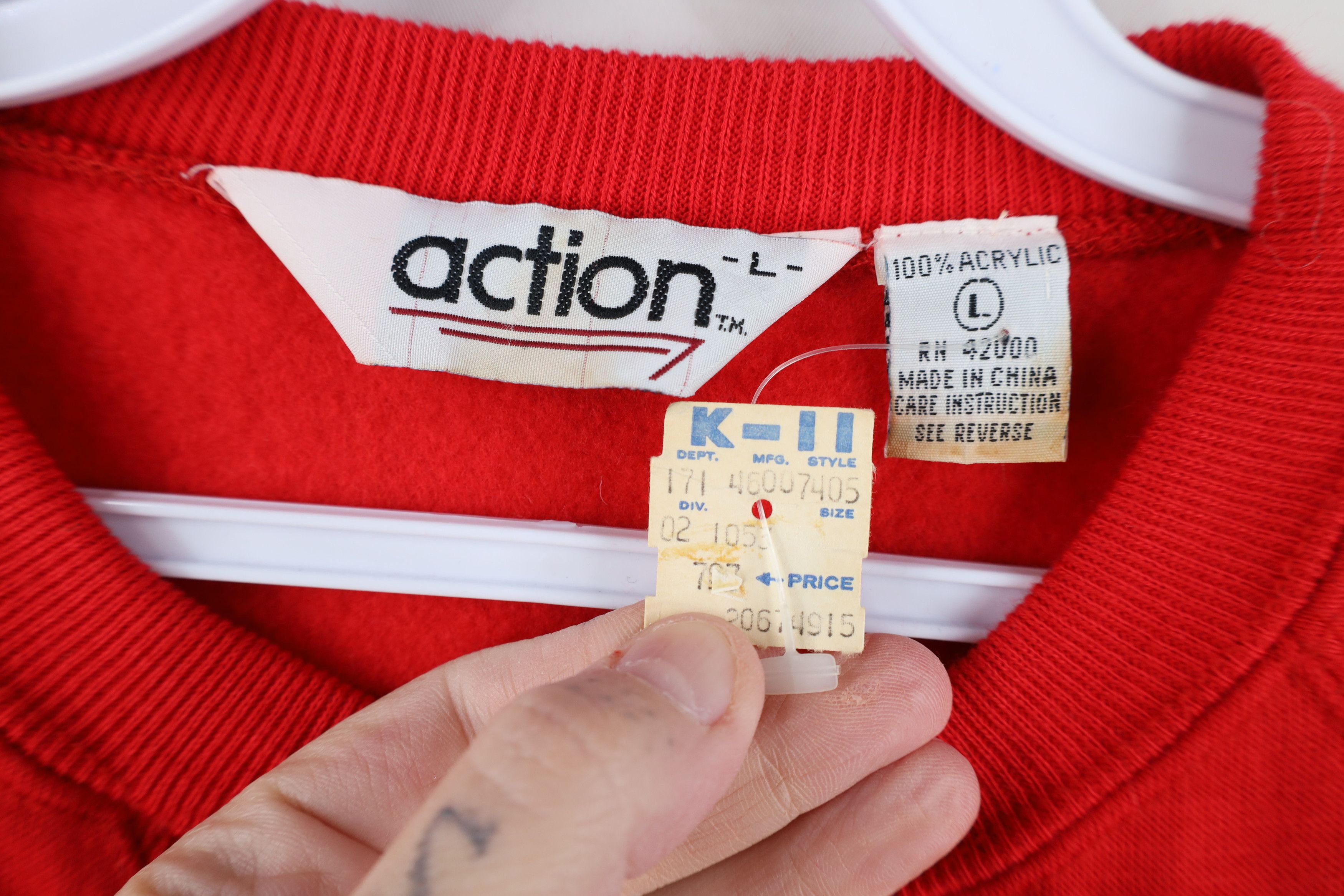 Vintage Deadstock Vintage 70s Streetwear Crewneck Sweatshirt Red Size US L / EU 52-54 / 3 - 9 Thumbnail