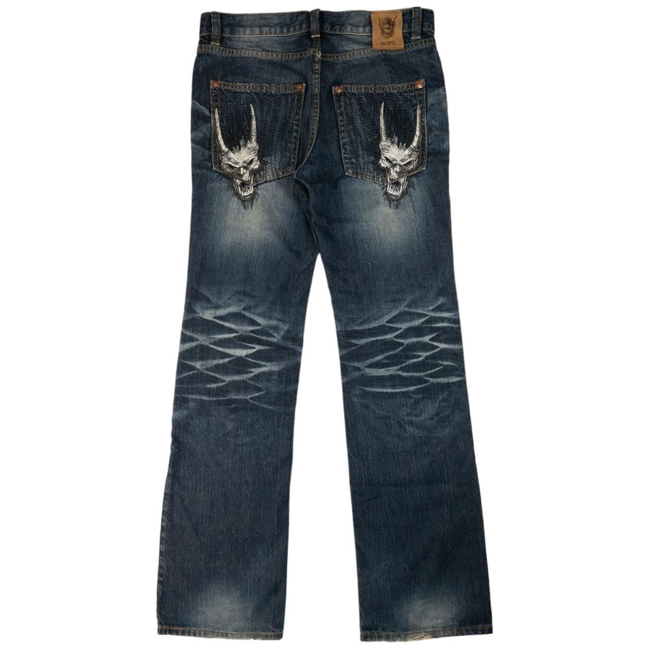 Other Vintage Oniarai Embroidered Monster Japanese Denim Jeans W33 Size US 33 - 1 Thumbnail