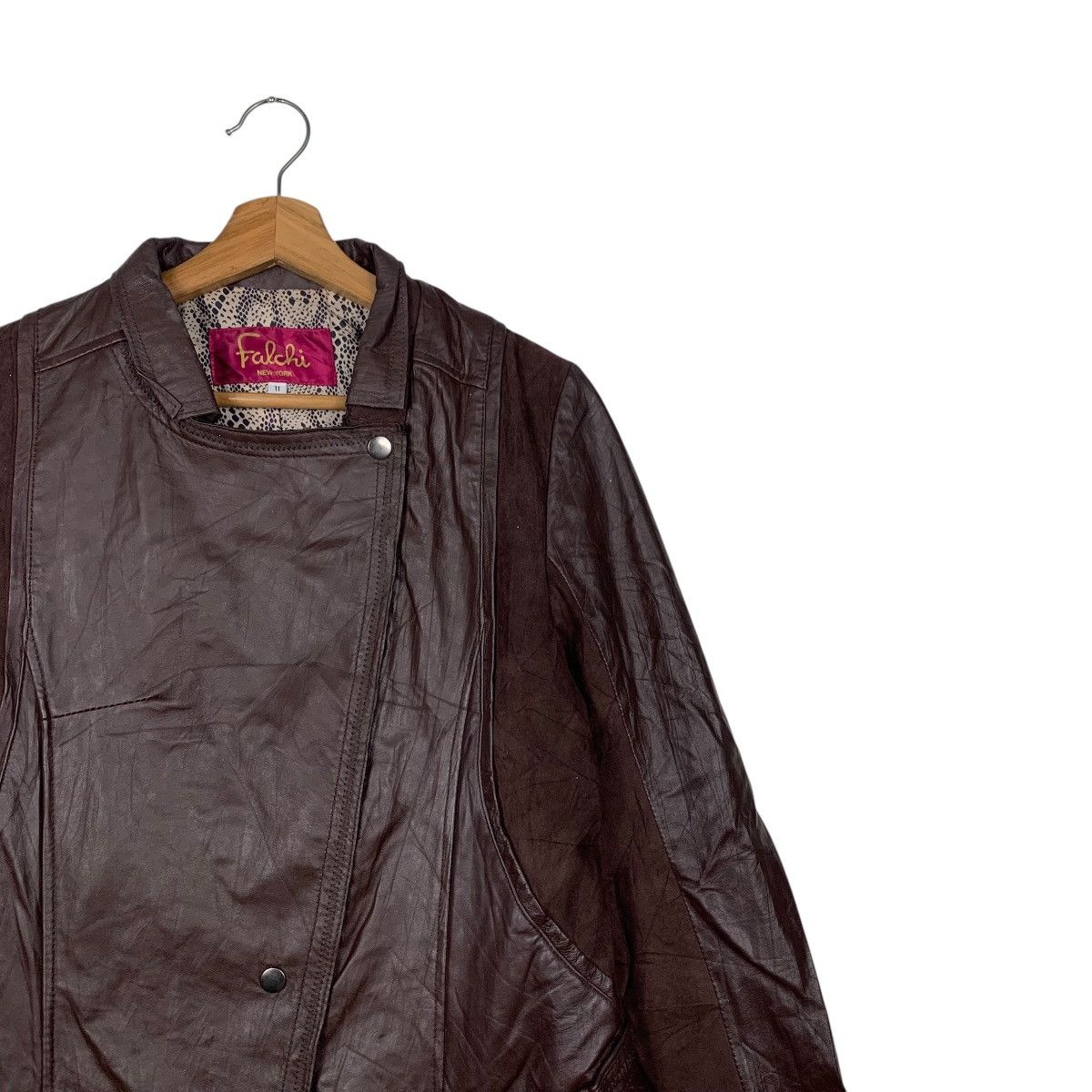 Japanese Brand CARLOS FALCHI Sheepskin Synthetic Leather Jacket #2115-C93 Size S / US 4 / IT 40 - 5 Thumbnail