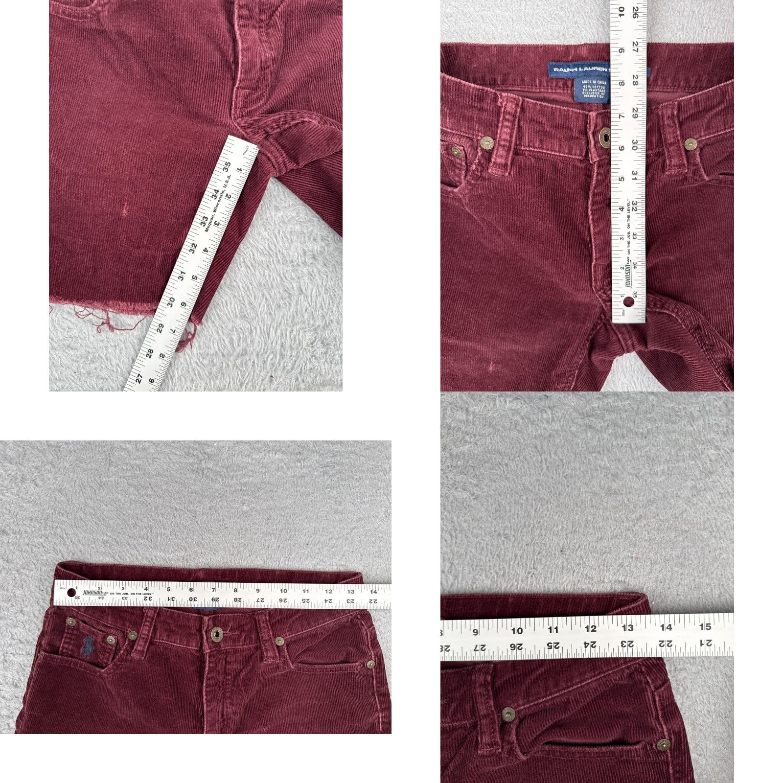 Polo Ralph Lauren VINTAGE Polo Ralph Lauren Shorts Women Casual 2 Red Corduroy 6-Inch Inseam Size 26" / US 2 / IT 38 - 8 Thumbnail