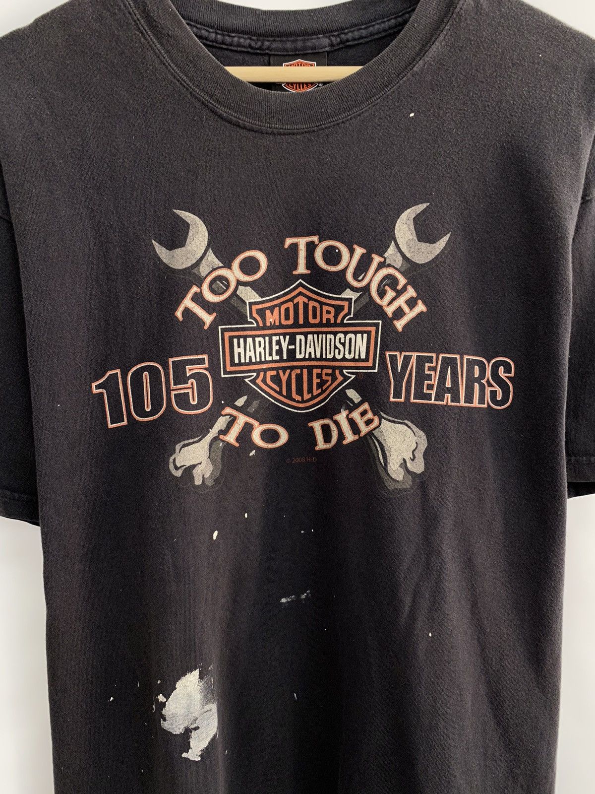 Harley Davidson 🇺🇸 Vintage 90s Harley Davidson Faded 105 Years Choppers Tee Size US XL / EU 56 / 4 - 4 Thumbnail