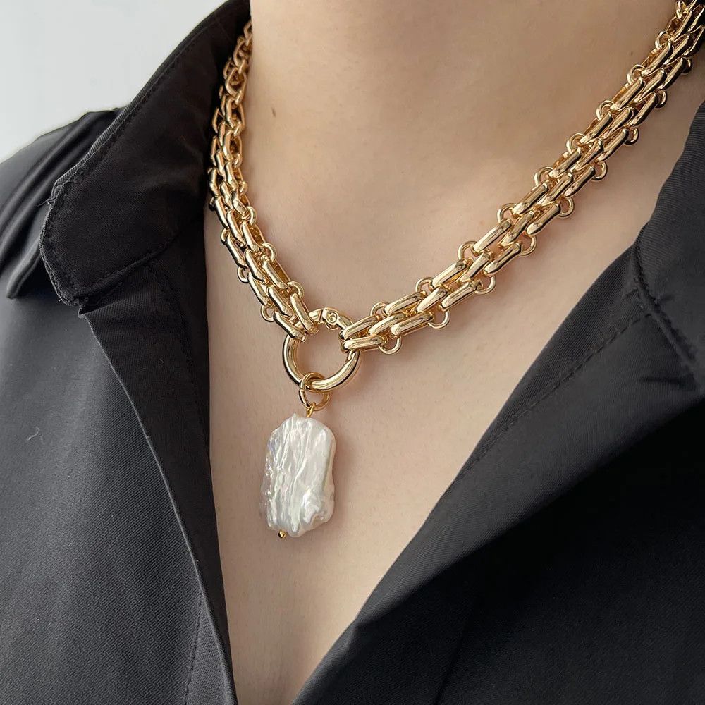 Other Big Square Natural Freshwater Pearl Necklace Size ONE SIZE - 1 Thumbnail