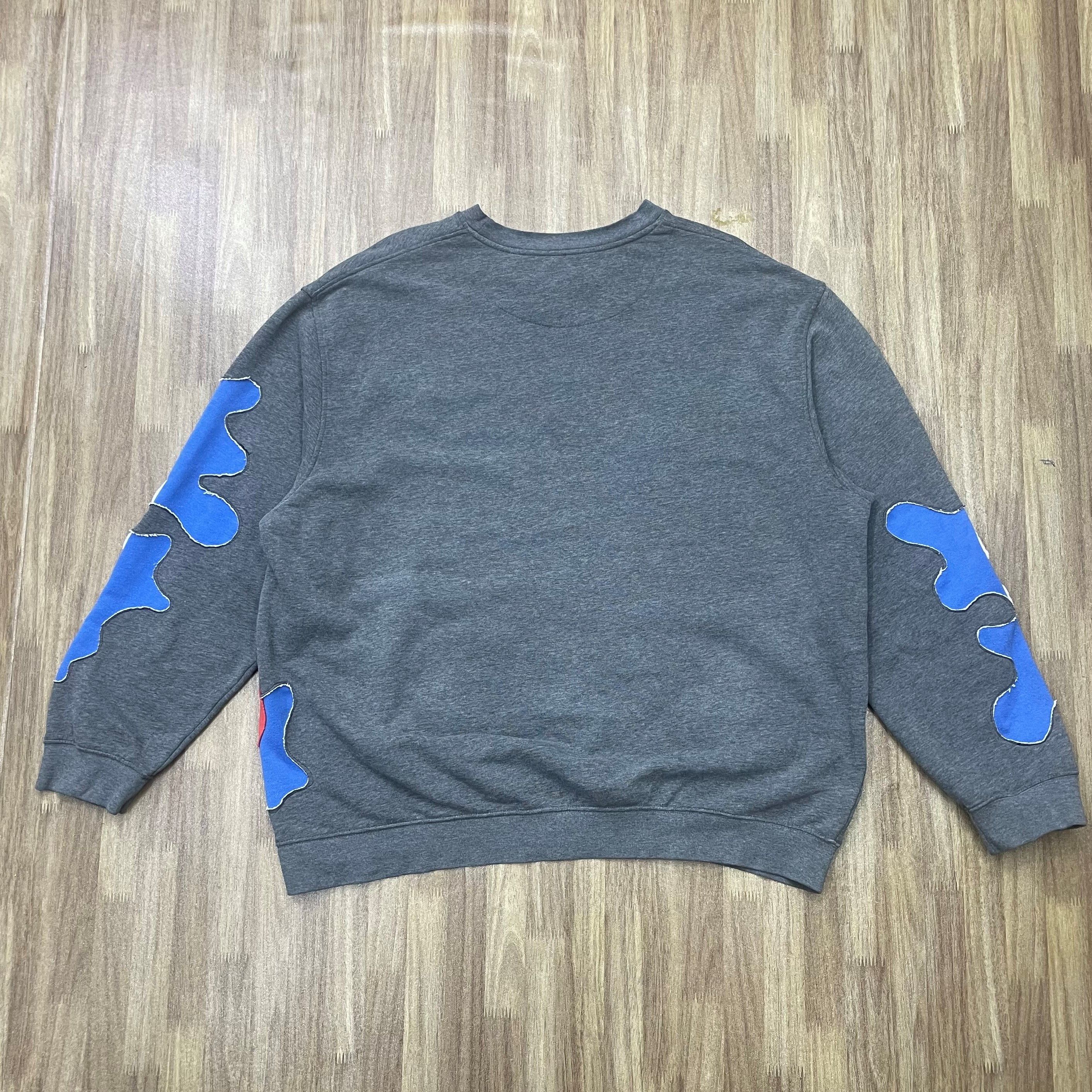 Vintage Custom Reworked Nike Skeleton Flame Patchwork Crewneck 1of1 Size US XXL / EU 58 / 5 - 7 Thumbnail