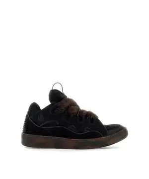 Lanvin o1s22i1n1024 Leather Curb Sneakers in Black Size US 8 / EU 41 - 1 Thumbnail