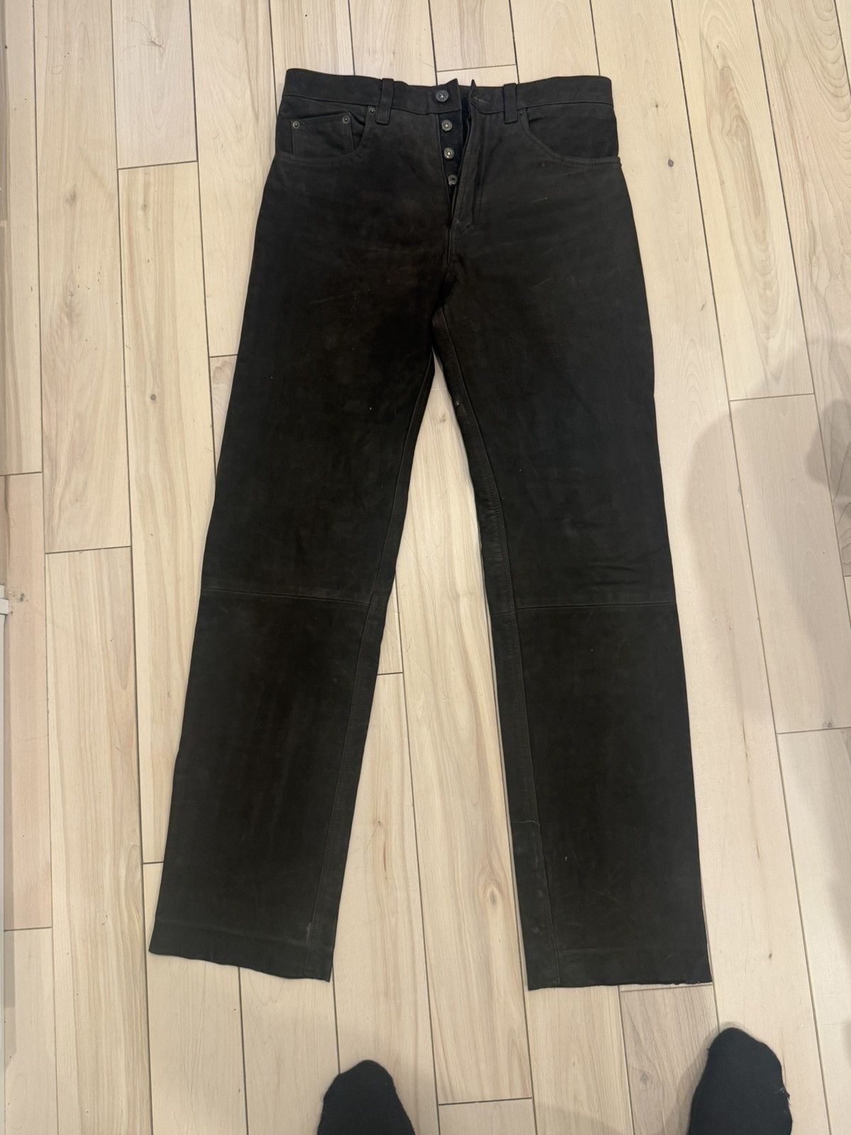 Vintage Brown leather (buffalo skin) pants - jeans - 33 Size US 33 - 1 Thumbnail