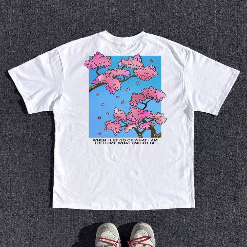 Vintage Street loose washed retro cherry blossom print tee Size US M / EU 48-50 / 2 - 1 Thumbnail