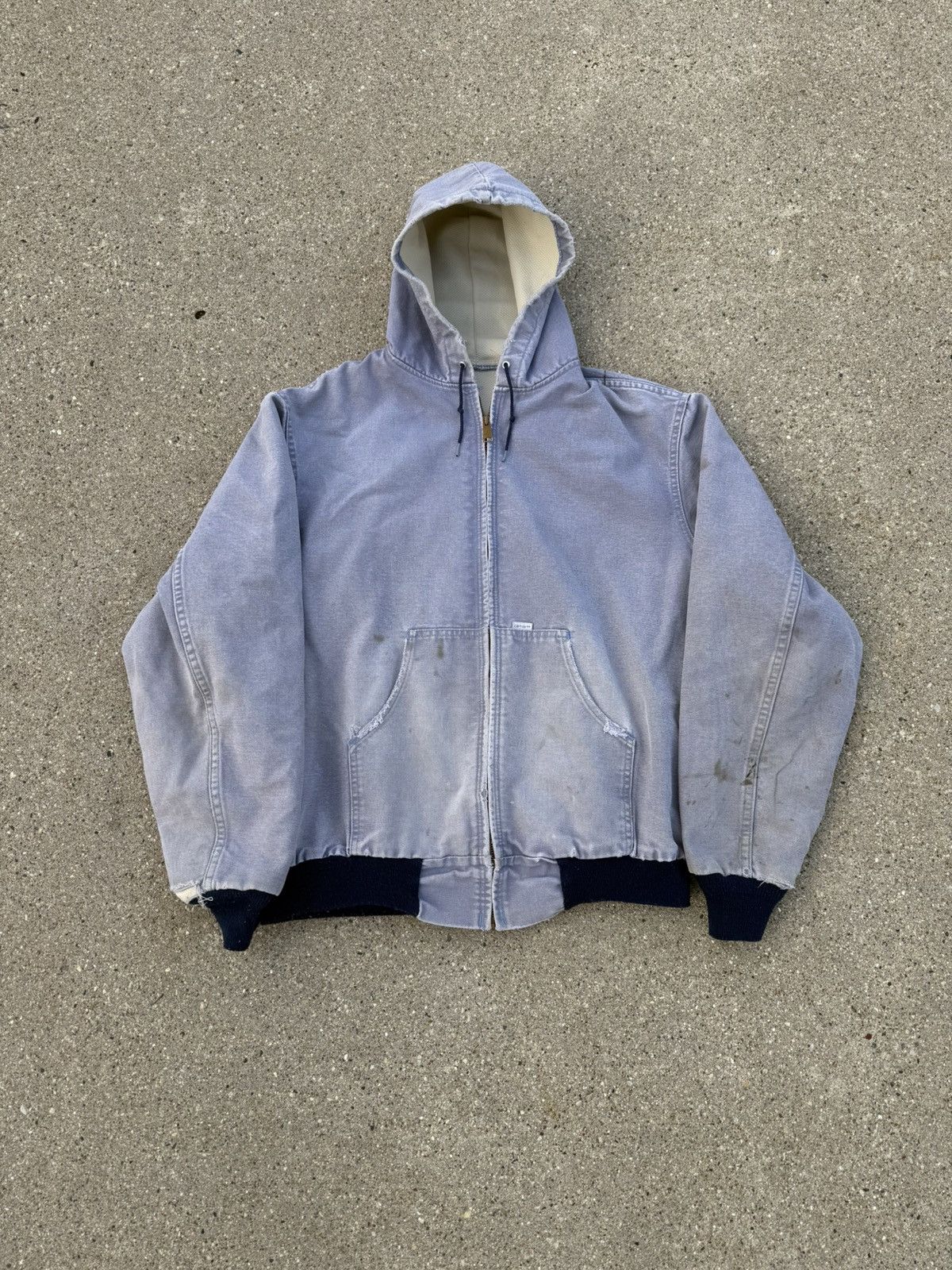 Carhartt VTG 80s Thermal Lined light Blue Carhartt Hooded Jacket XL Size US XL / EU 56 / 4 - 5 Thumbnail