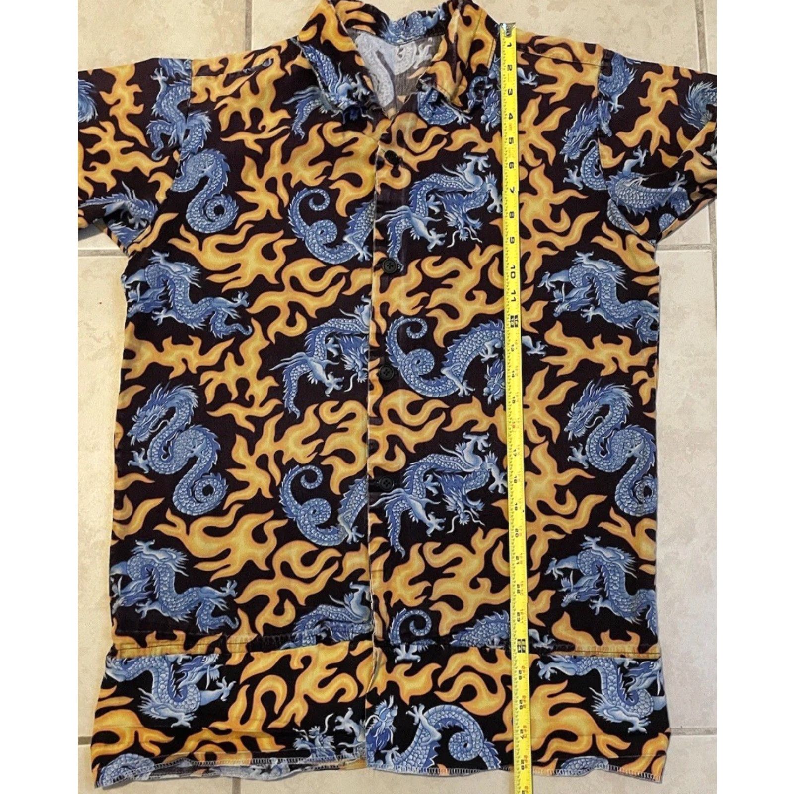 Vintage Vtg 90s Dragon Flames All Over Print Button Up Shirt M Grunge Biker Skate Surf Fire Jnco Y2K Shirt Mens Black 80s 90s Punk Rock Harley Skater Size US M / EU 48-50 / 2 - 8 Thumbnail