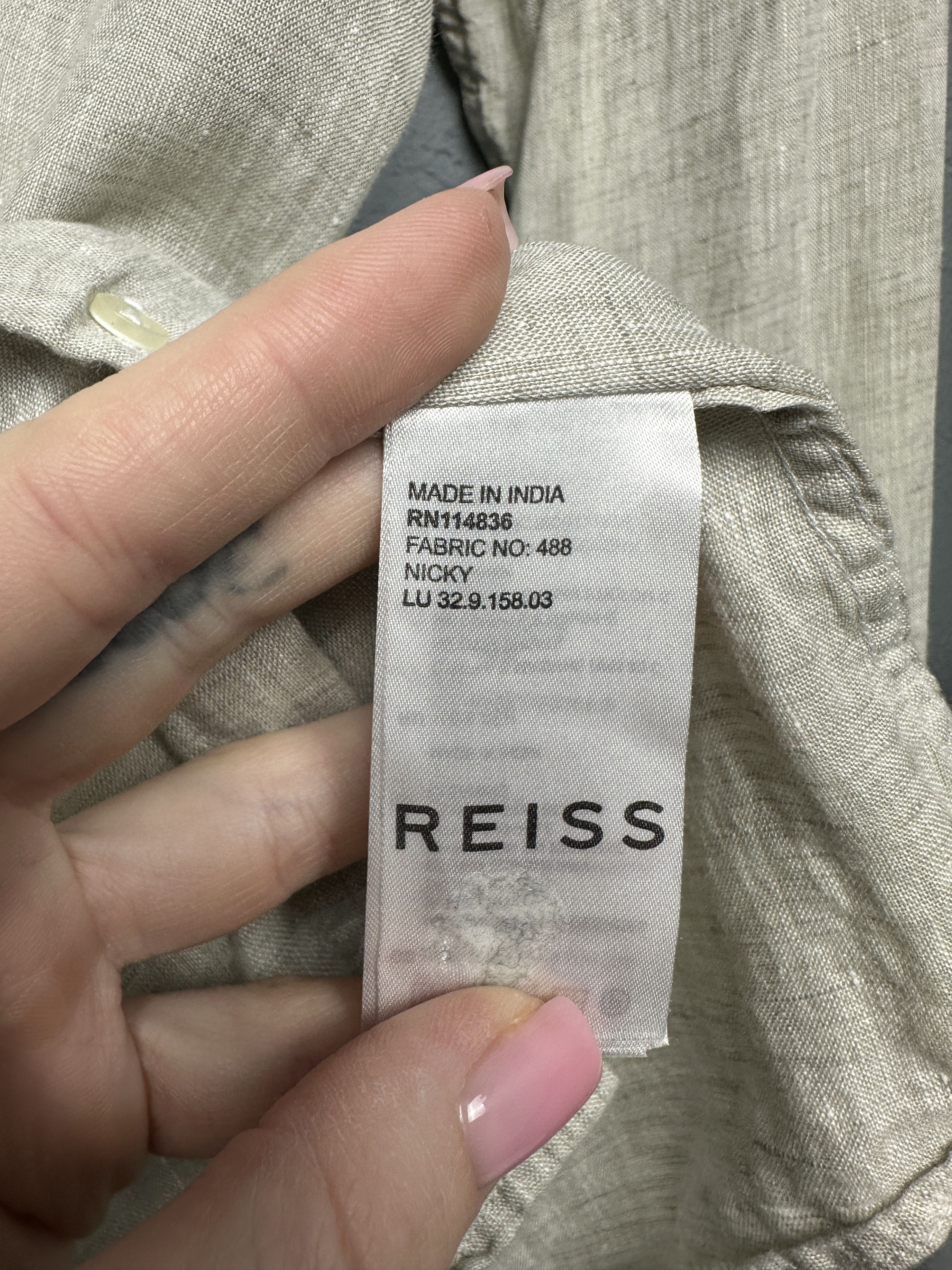 Reiss Reiss Mens Linen Long Sleeve Shirt Size US L / EU 52-54 / 3 - 4 Thumbnail