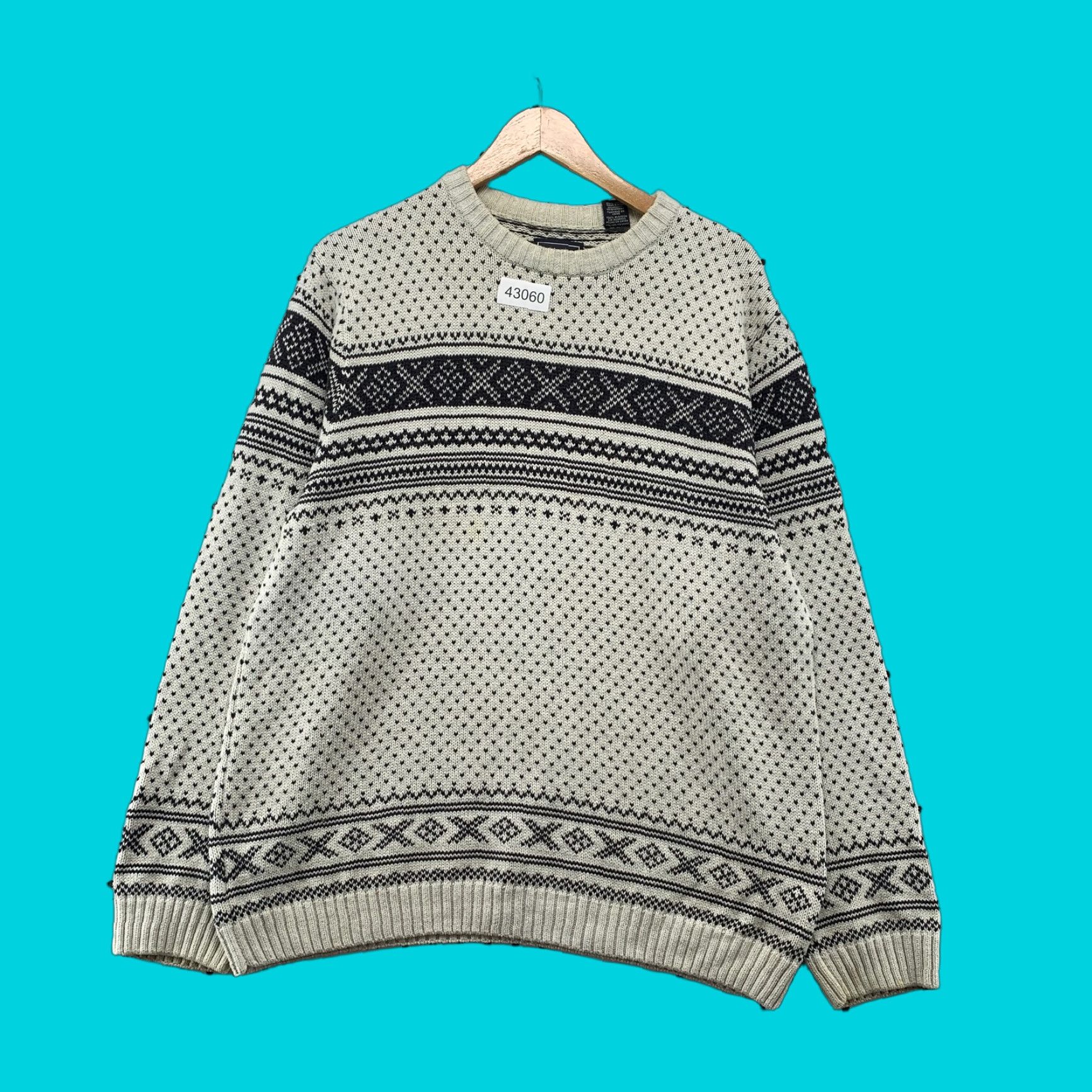Chaps Chaps Graphic Print Knit Sweater Mens Large Beige Crewneck Pullover Size US L / EU 52-54 / 3 - 1 Thumbnail