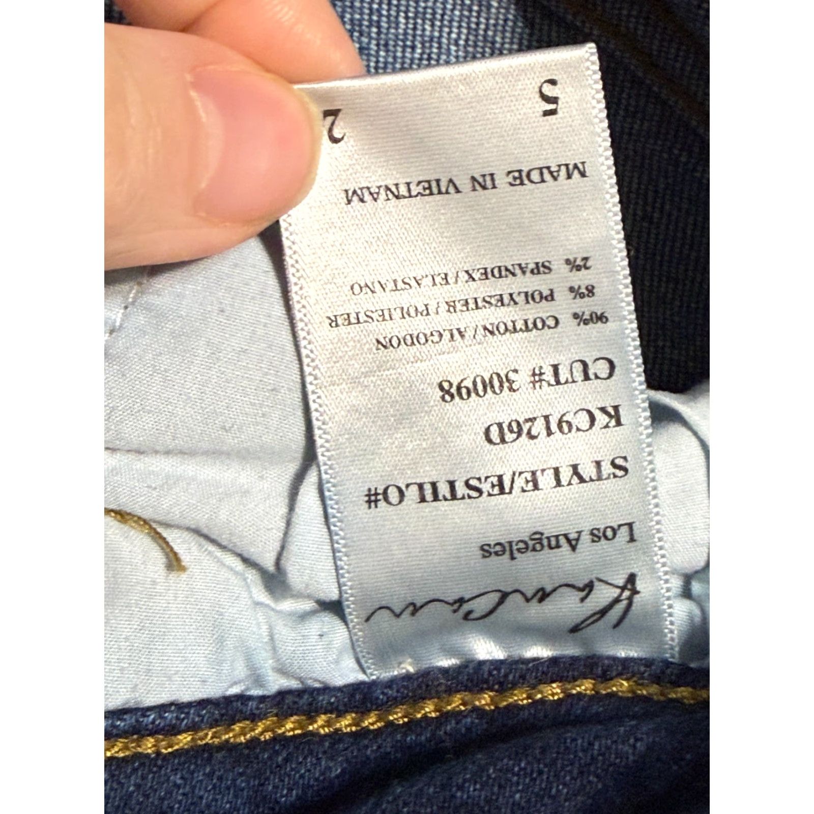 Vintage KanCan Jeans, Women's Size 24, Blue Denim, Straight Leg, High Rise, 5-Pocket, Regular Rise, Pockets, Jeans Size 42" / US 20 - 5 Thumbnail