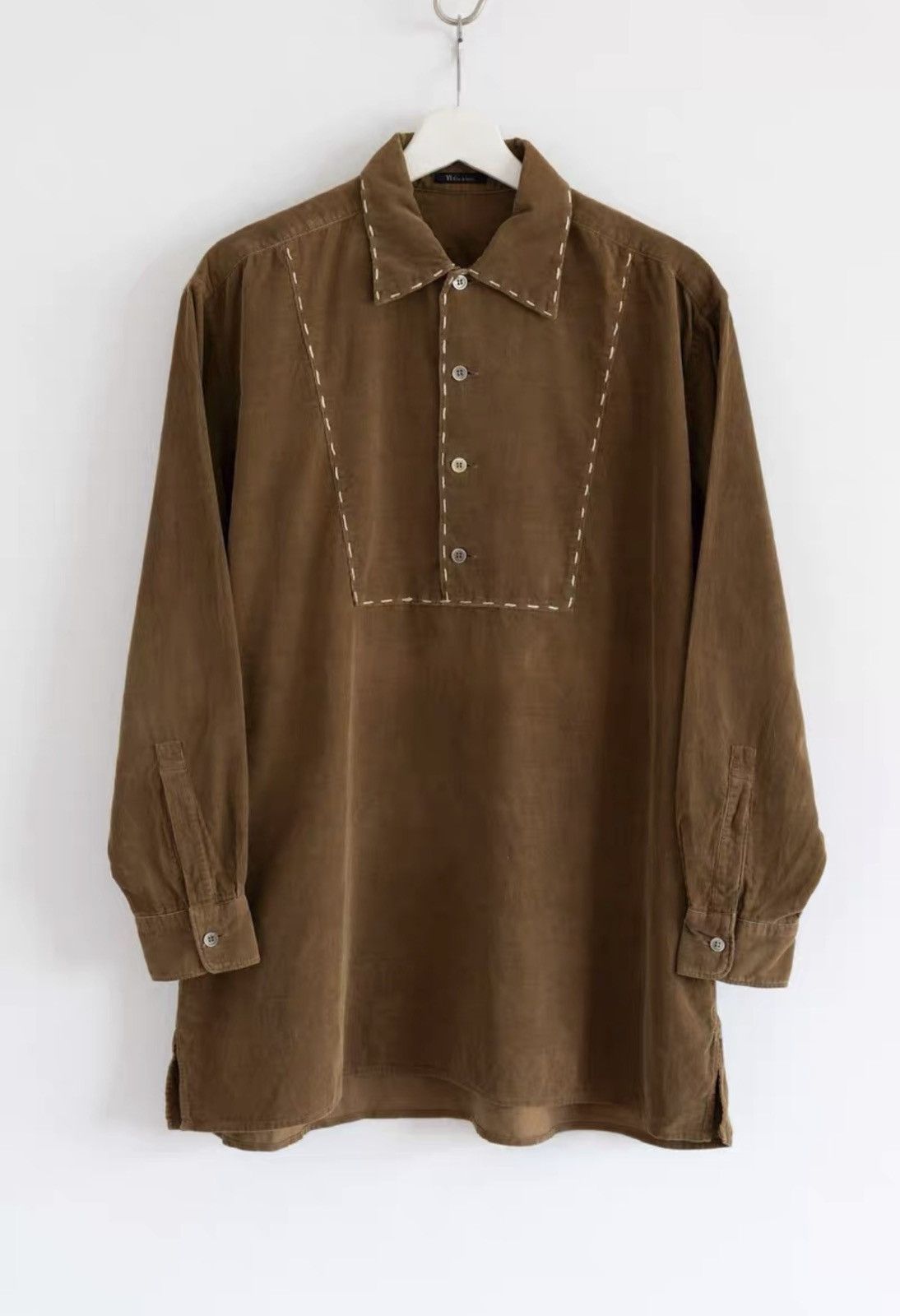 Yohji Yamamoto Yohji Yamamoto 90s Contrast Stitch Corduroy Shirt K4 Size US L / EU 52-54 / 3 - 1 Thumbnail