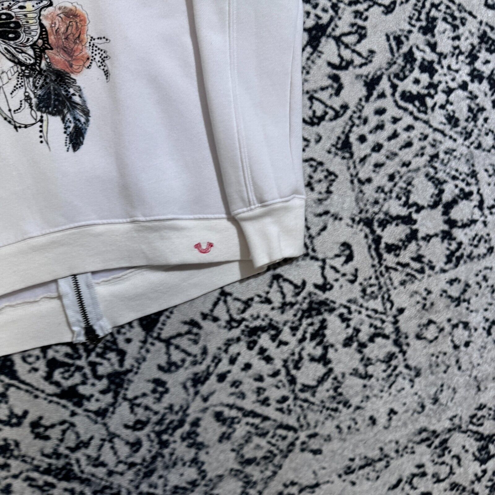 True Religion × Vintage True Religion Unisex White Cotton Crewneck Size XS Skull Zip Size US XS / EU 42 / 0 - 4 Thumbnail