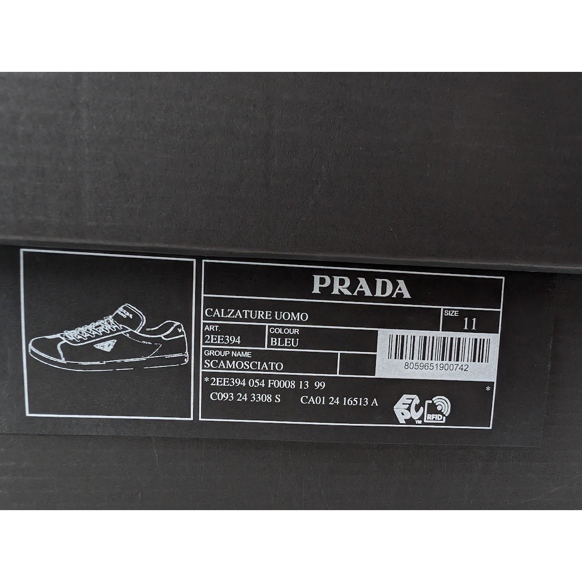 Prada o1rshd1 Low top Suede Sneakers in Bleu 11 Prada Size US 12 / EU 45 - 20 Thumbnail