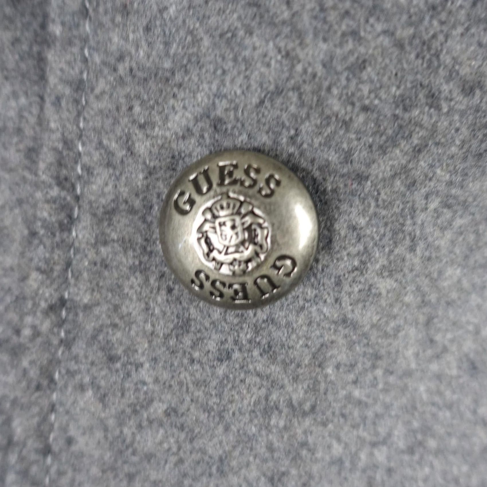 Guess VINTAGE Guess Coat Womens M Gray Wool Shawl Collar Double Breasted Peacoat Size M / US 6-8 / IT 42-44 - 3 Thumbnail