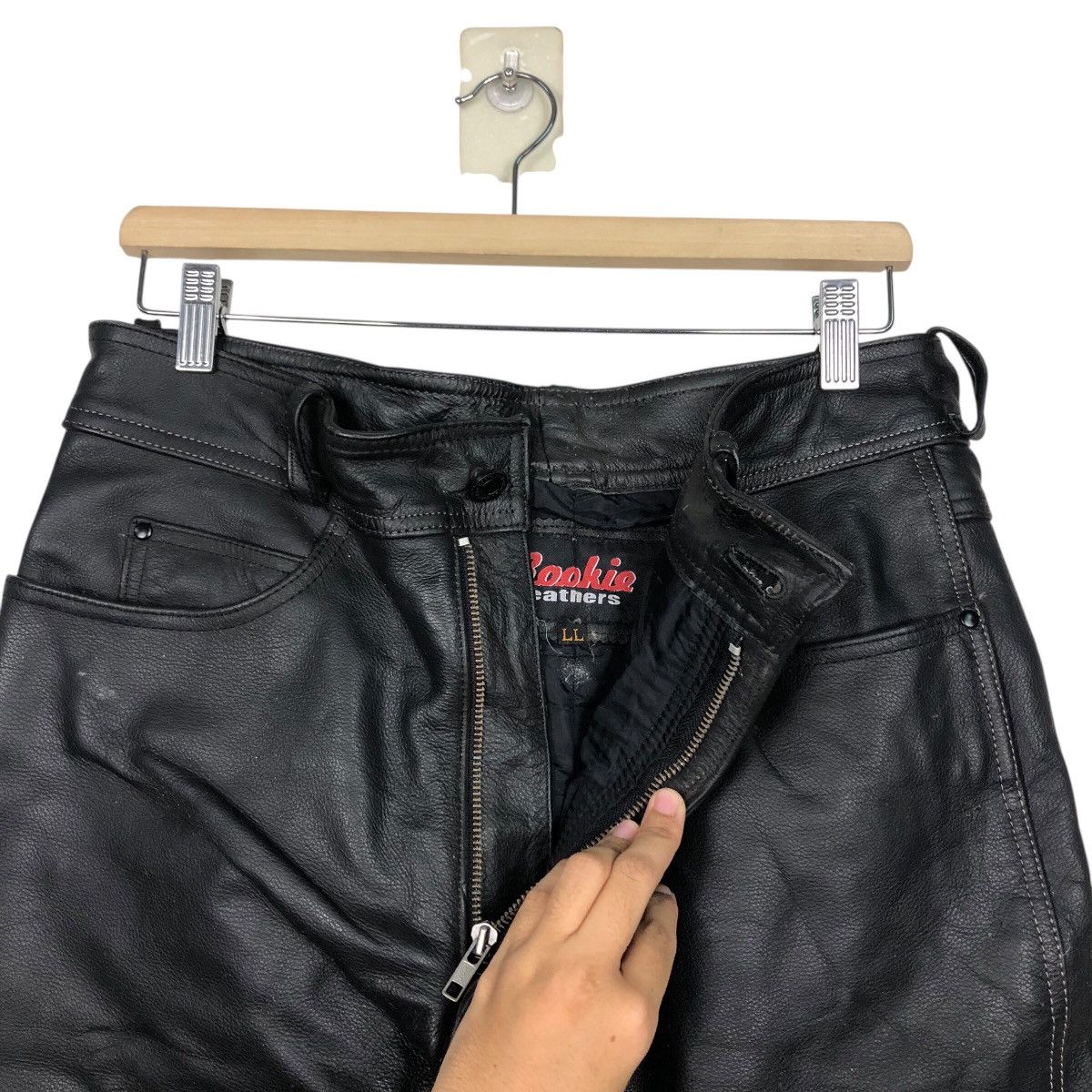 Vintage Rookie Leathers Black Protective Motorcycle Trousers Size US 30 / EU 46 - 15 Thumbnail