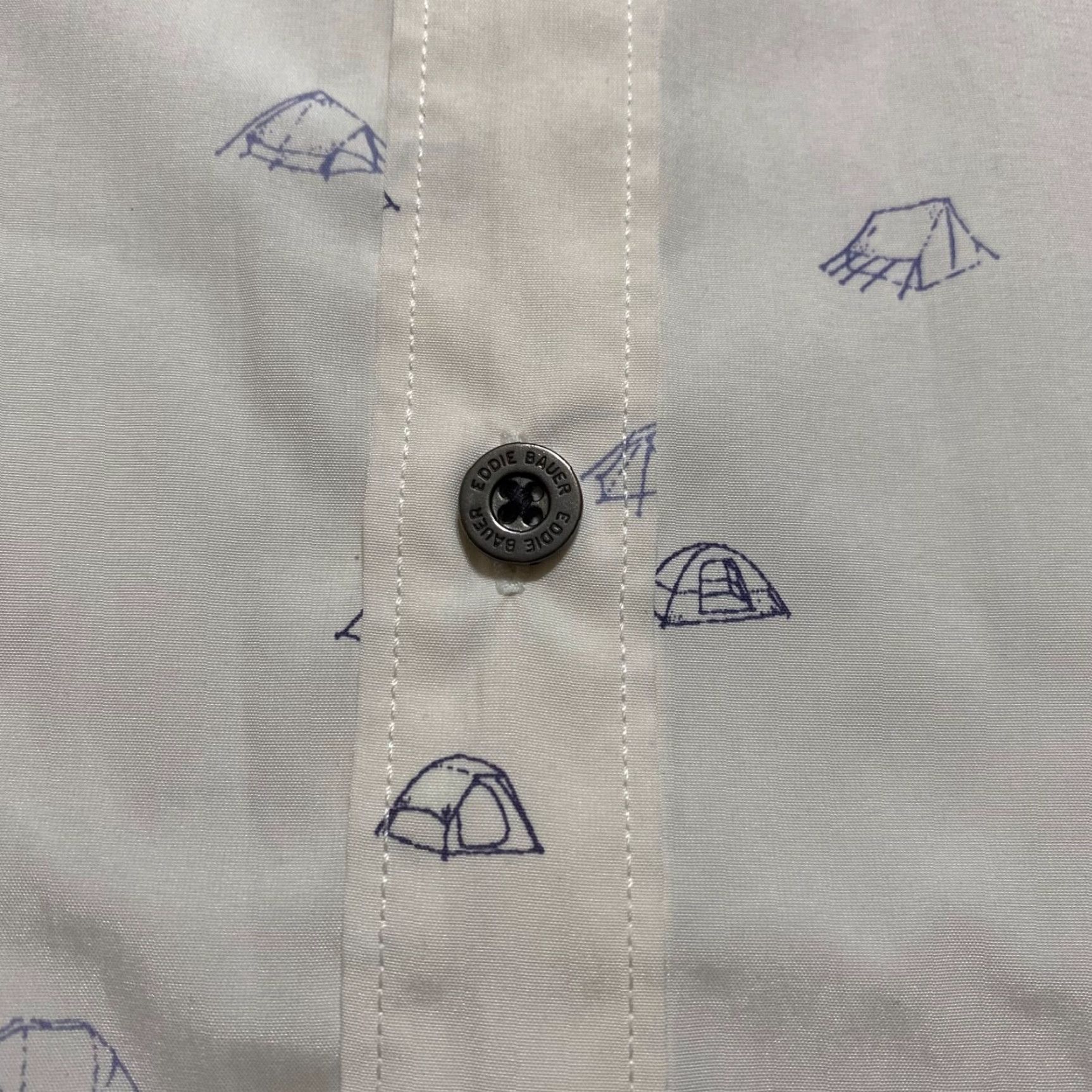 Eddie Bauer Eddie Bauer Mens Shirt 2XL White Graphic Print Button Front Outdoor Slim Vented Casual Short Sleeve Size US XXL / EU 58 / 5 - 4 Thumbnail