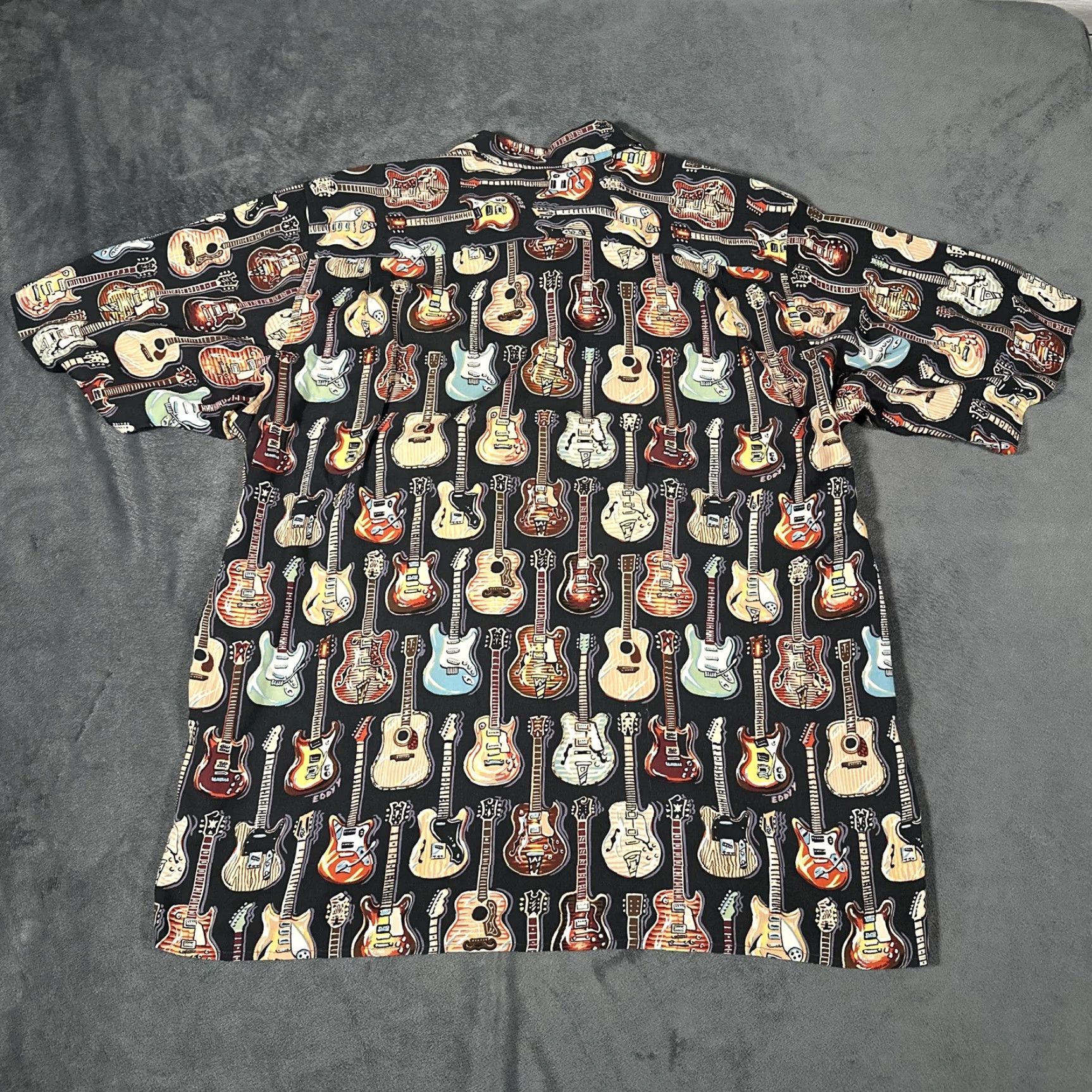 Reyn Spooner Reyn Spooner Art Of Eddy Y Shirt Mens Large Black Guitar Hawaiian Short Sleeve Shirt Mens L Black Guitar Hawaiian Short Sleeve Mens Size US L / EU 52-54 / 3 - 5 Thumbnail