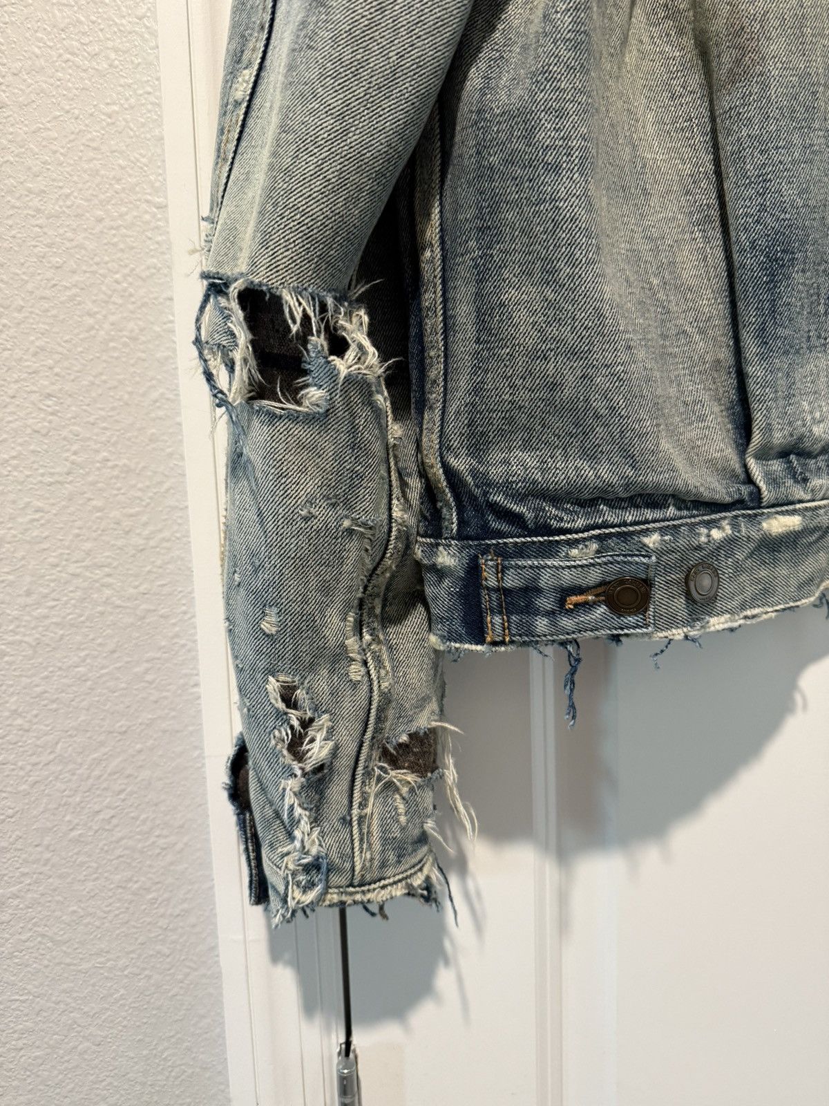 Saint Laurent Paris Saint Laurent made in japan distressed denim jacket Size US S / EU 44-46 / 1 - 4 Thumbnail