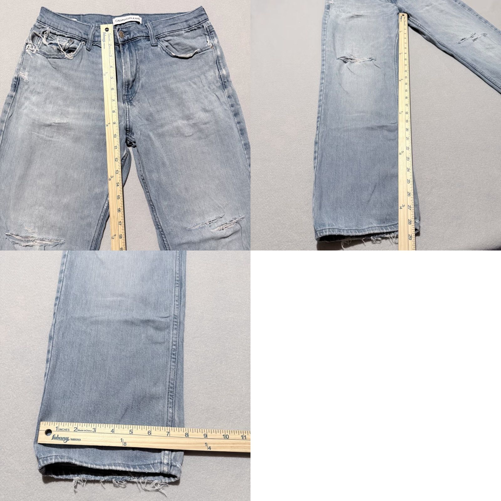 Calvin Klein Calvin Klein Jeans Straight Leg Denim Jeans Men's Blue Distressed - 32x30 Y2K Size US 32 / EU 48 - 10 Thumbnail