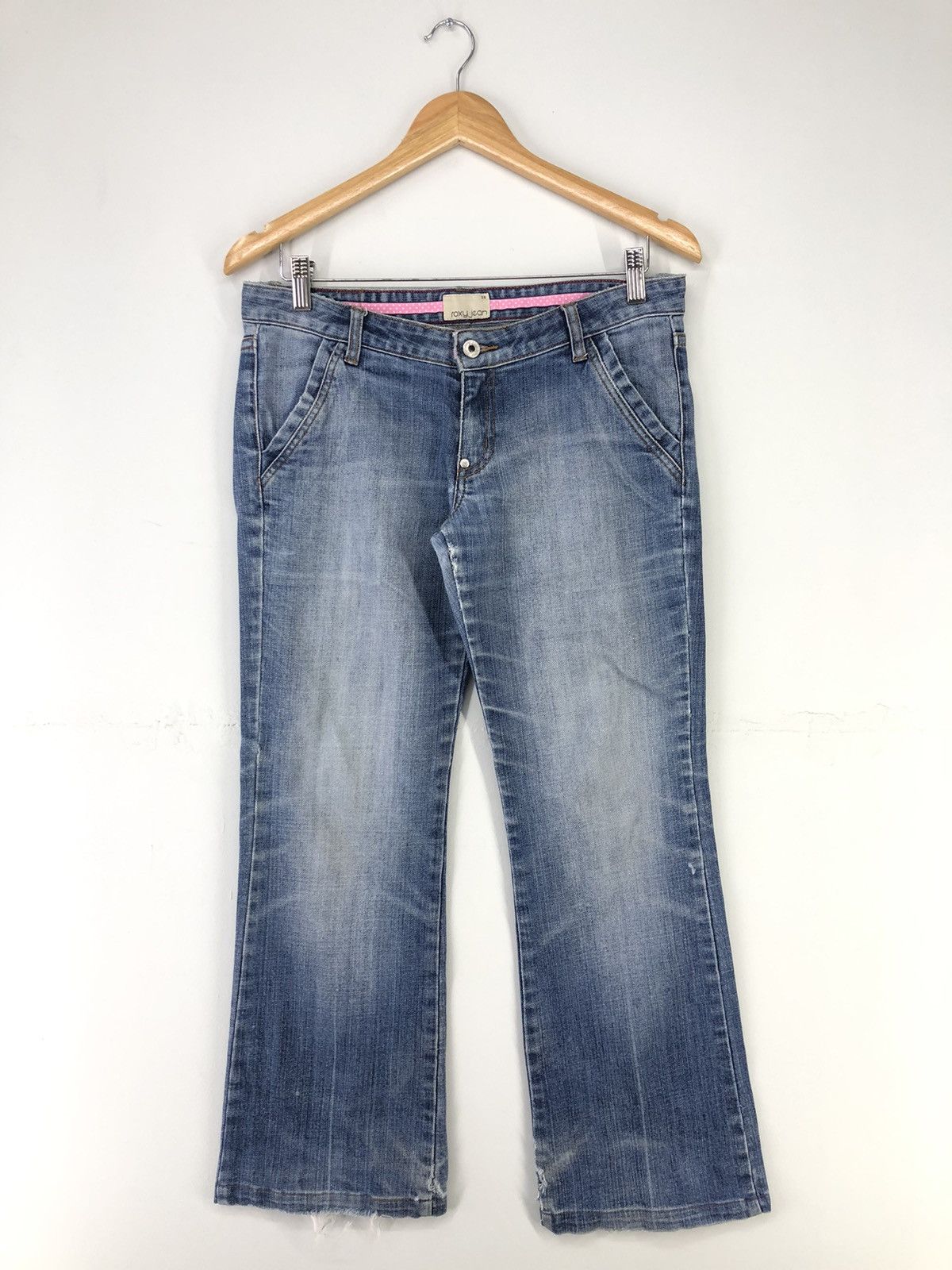 image of Quiksilver Roxy Jean Distressed Faded Blue Jeans, Women's (Size 31)
