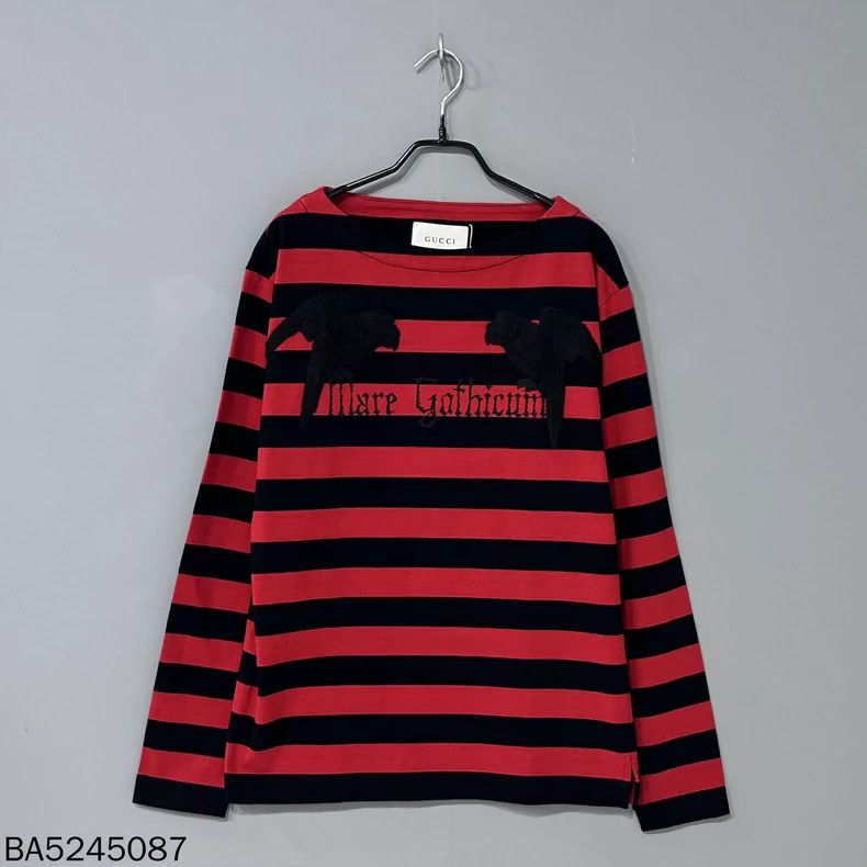 Gucci Gucci Red and black striped parrot embroidered long sleeves Size US M / EU 48-50 / 2 - 1 Thumbnail