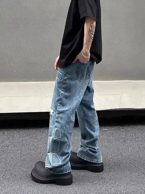 Jean High street washed distressed armor ripped jeans Size US 32 / EU 48 - 3 Thumbnail