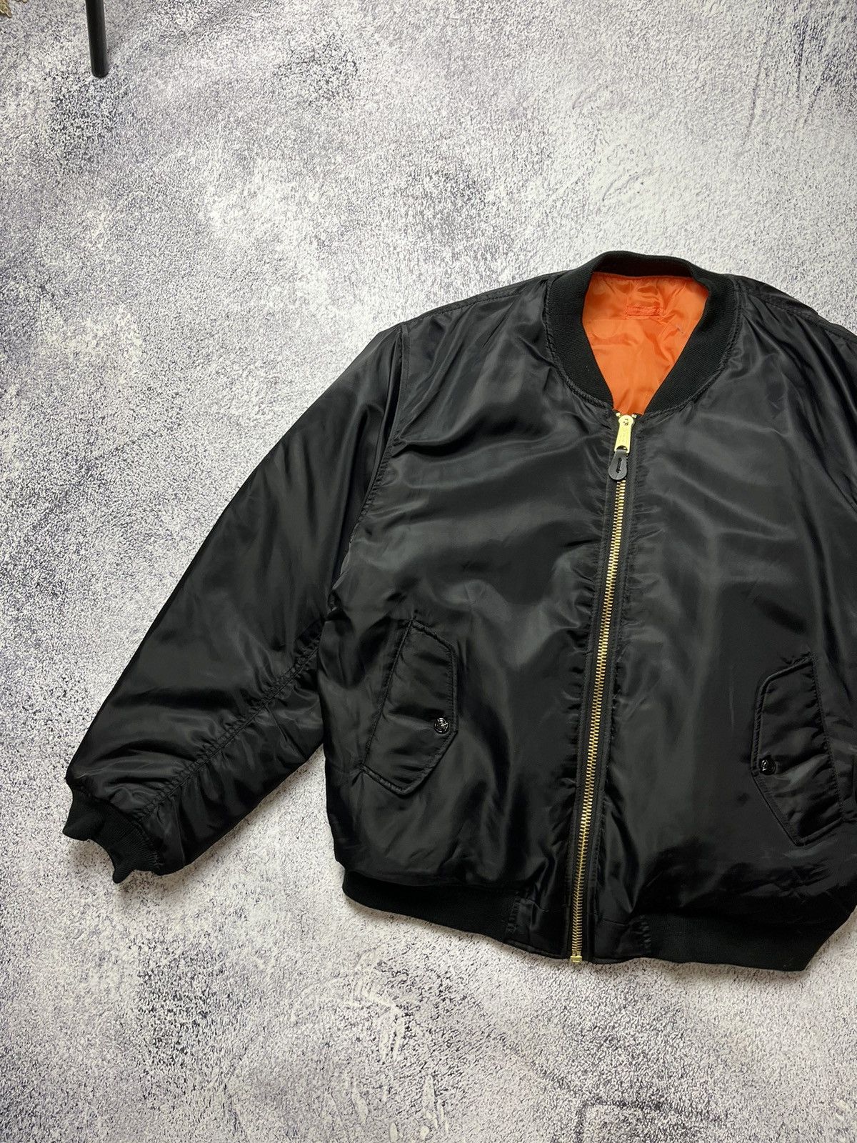 Vintage Vintage Black Reversible Bomber Jacket MA1 Size US XL / EU 56 / 4 - 2 Thumbnail